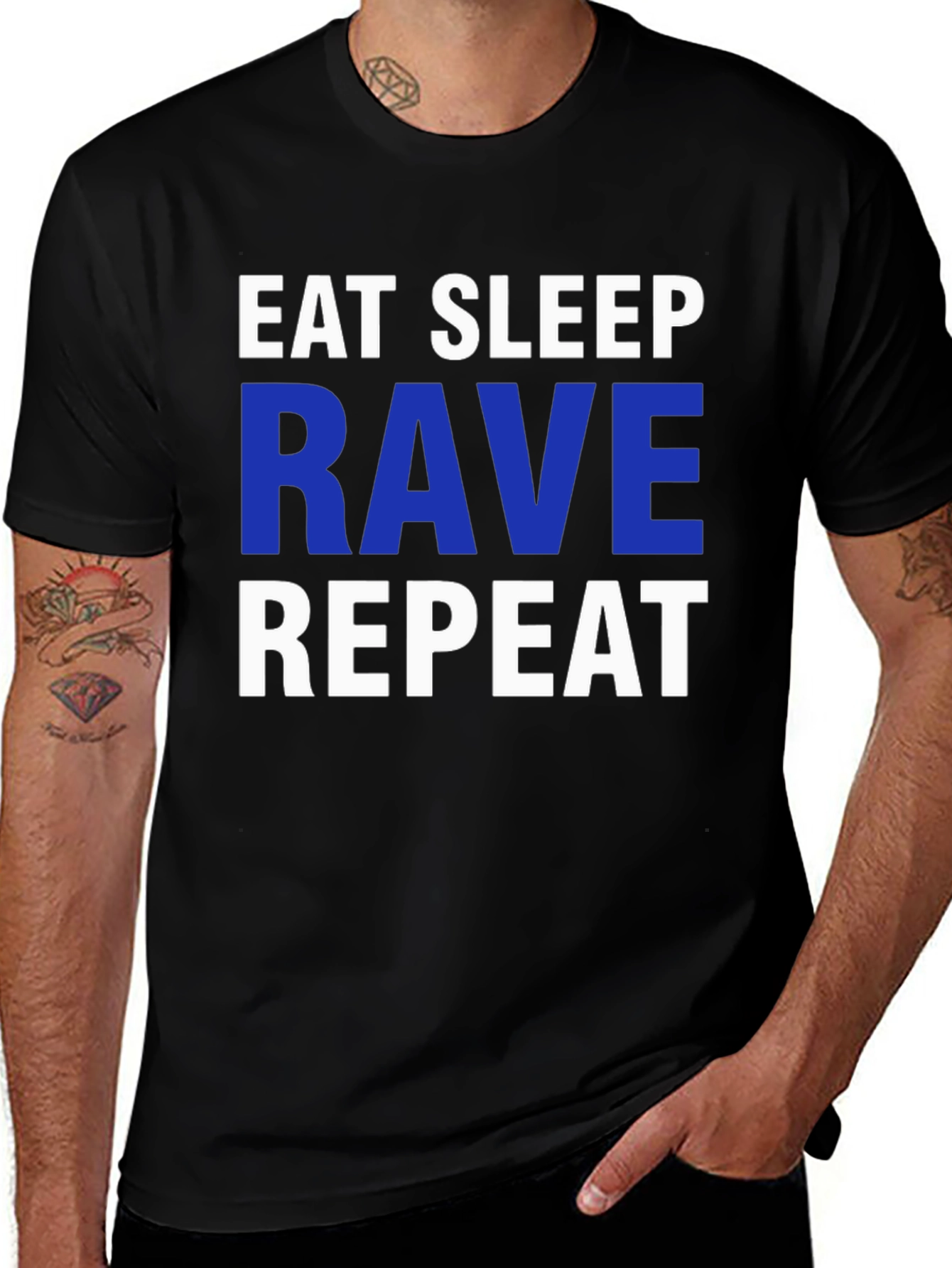 Variant 16 of Eat Sleep Rave Repeat T-Shirt - Party Apparel