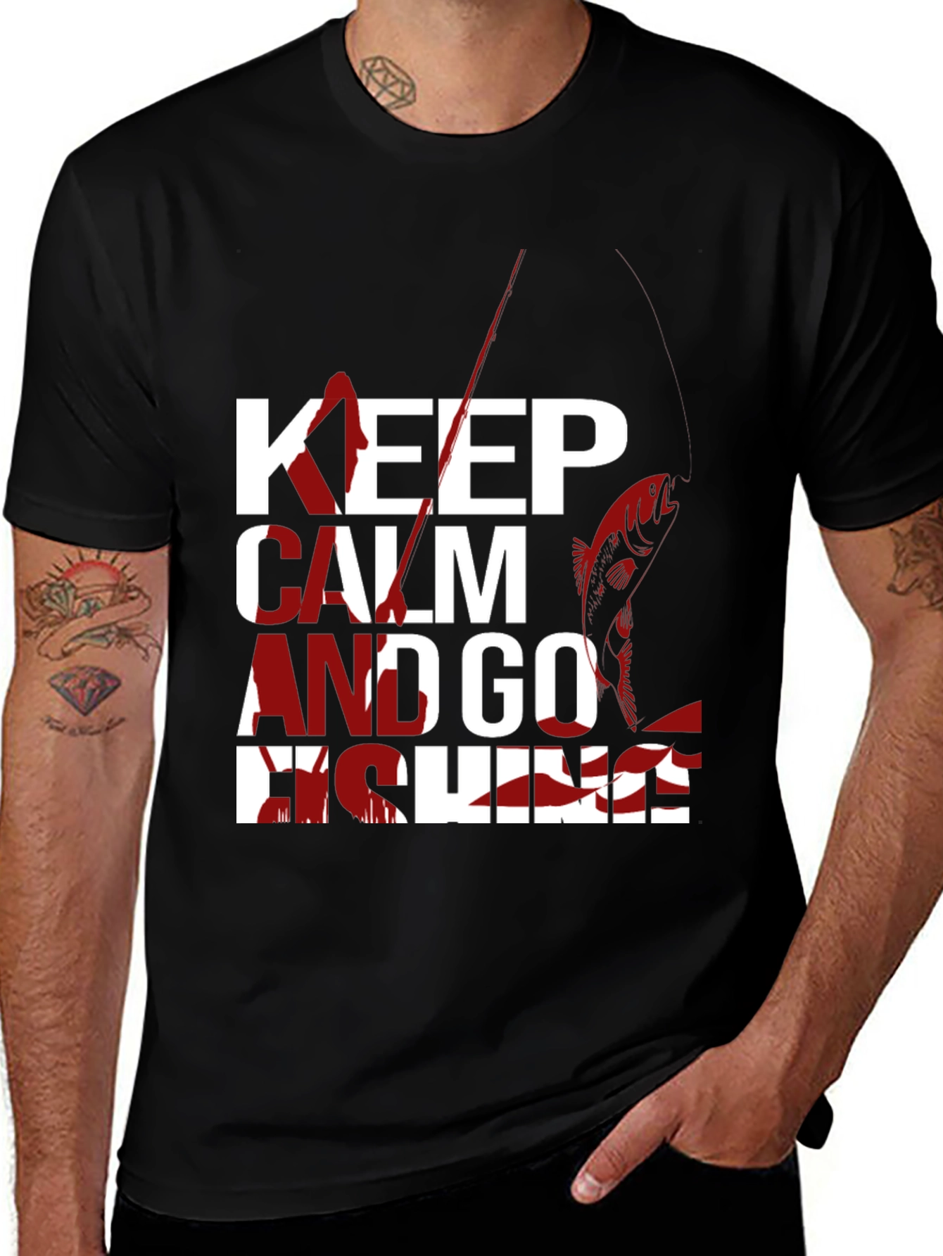Variant 24 of Keep Calm and Go Fishing Graphic Tee