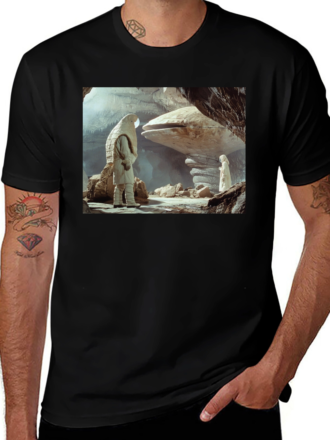 Variant 11 of Sci-Fi Cave Dweller T-Shirt - Unique Design