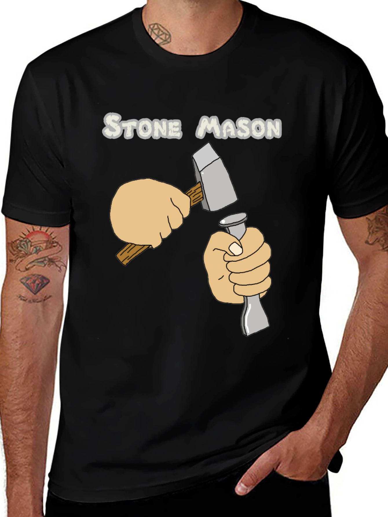 Variant 5 of Stone Mason T-Shirt - Black