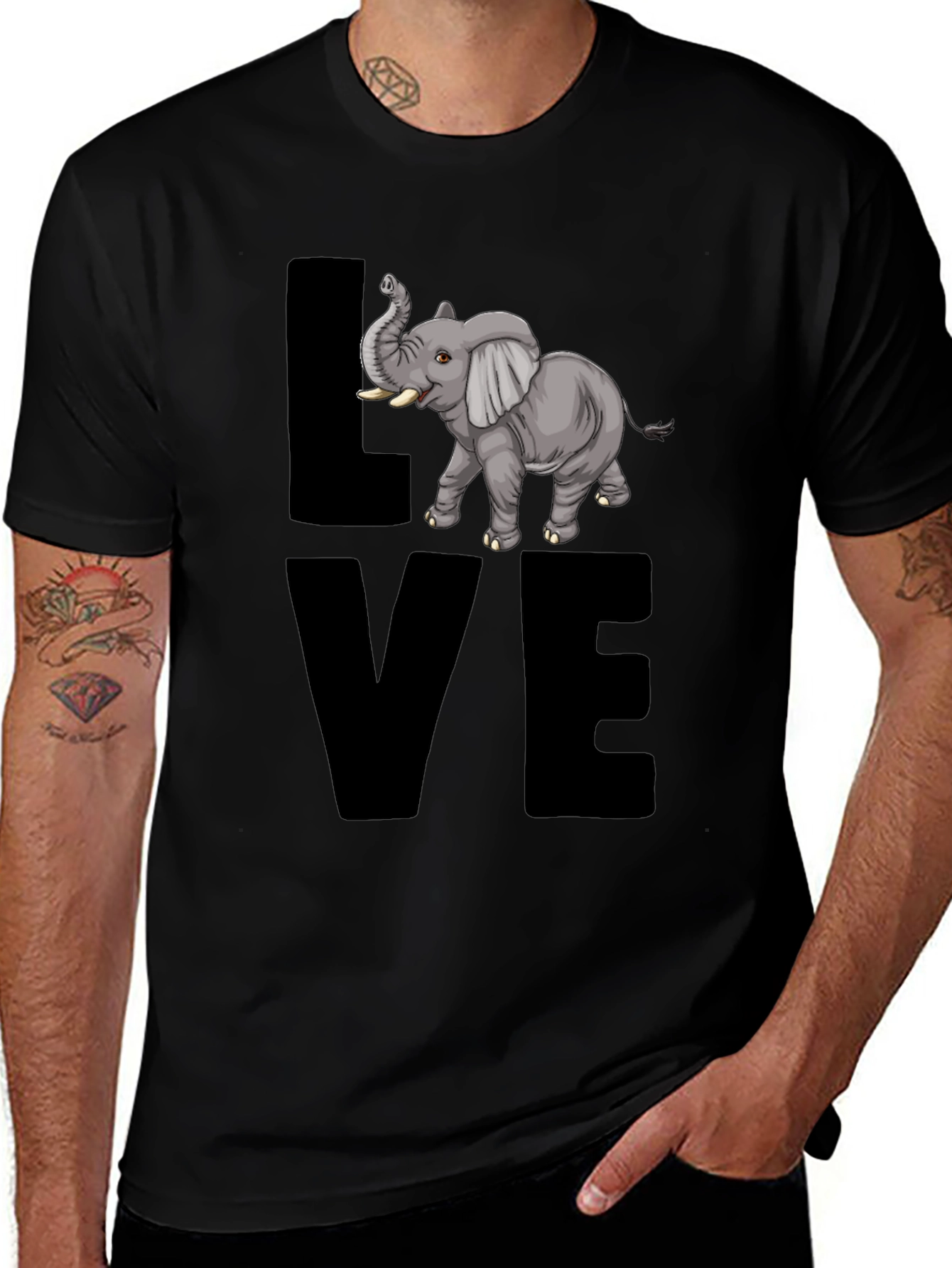 Variant 14 of Elephant Love T-Shirt - Graphic Tee