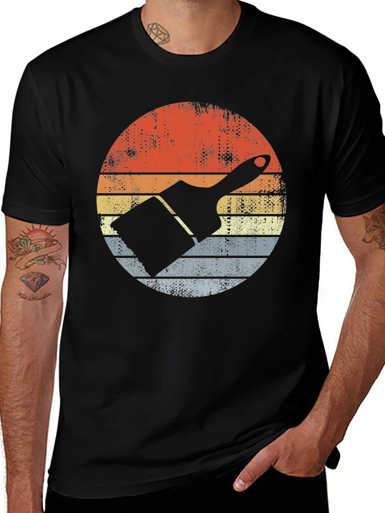 Variant 13 of Retro Paint Brush Graphic Tee - Painter's Sunset