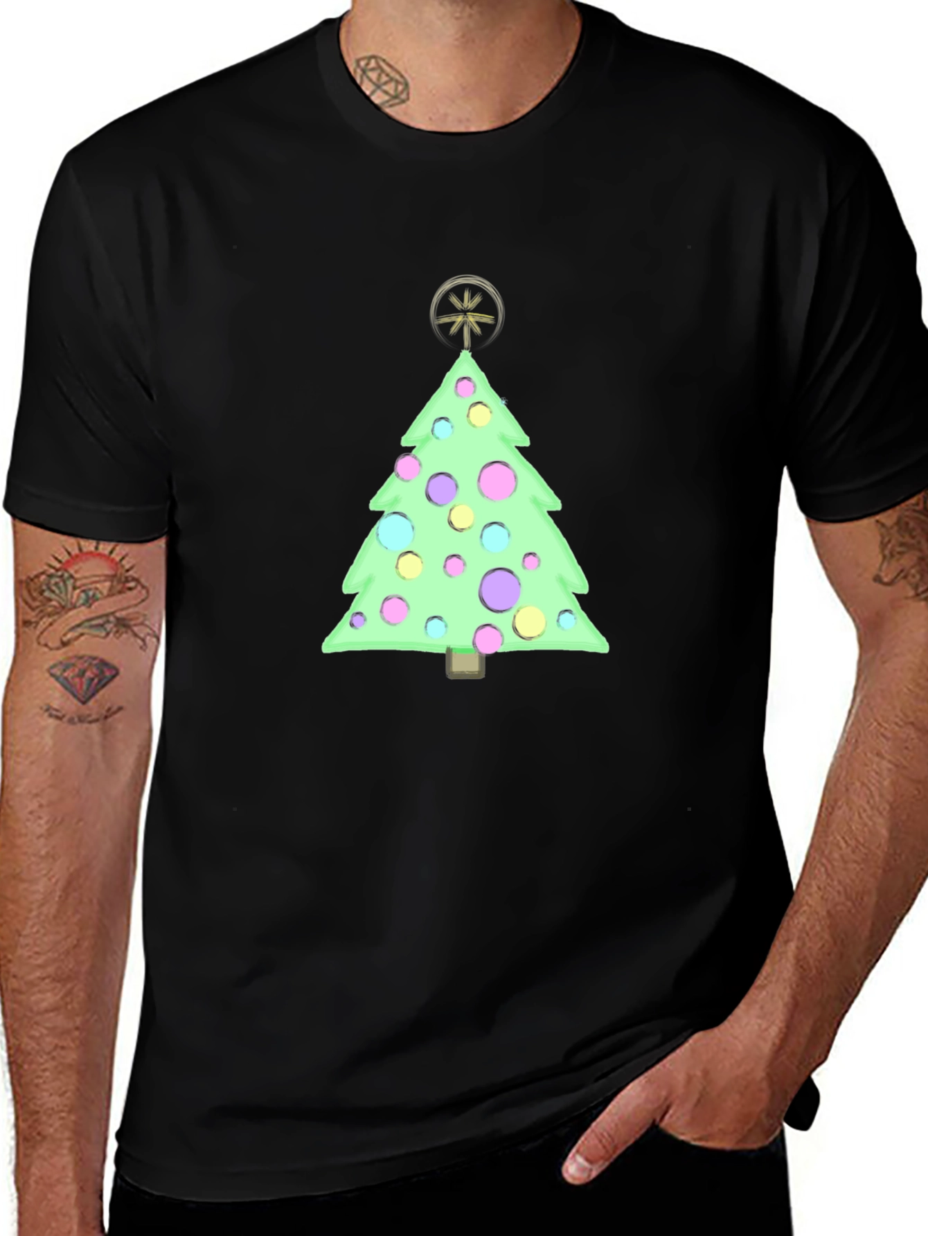 Variant 4 of Festive Christmas Tree Graphic Tee - Holiday Cheer
