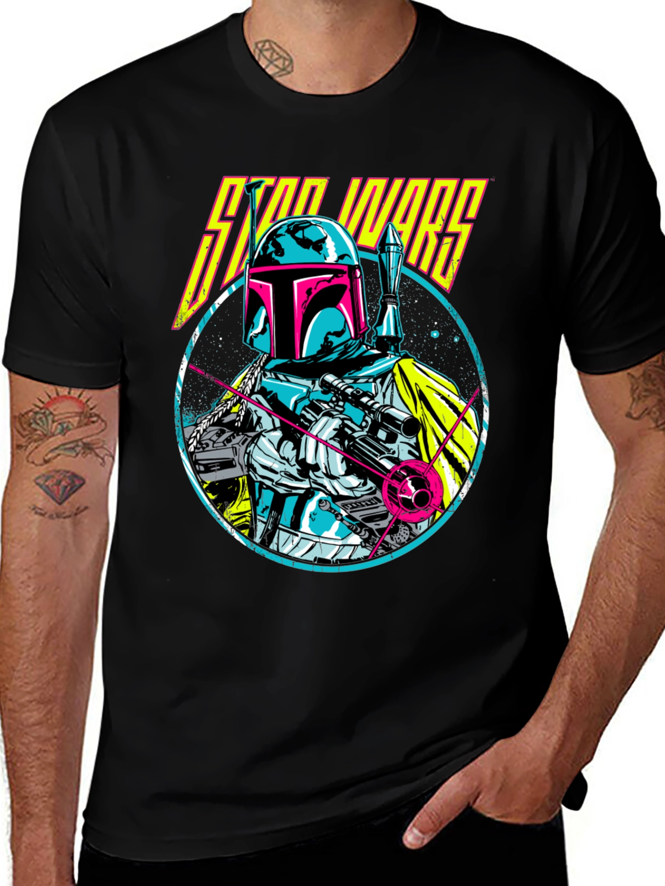 Retro Star Wars Boba Fett Graphic T-Shirt