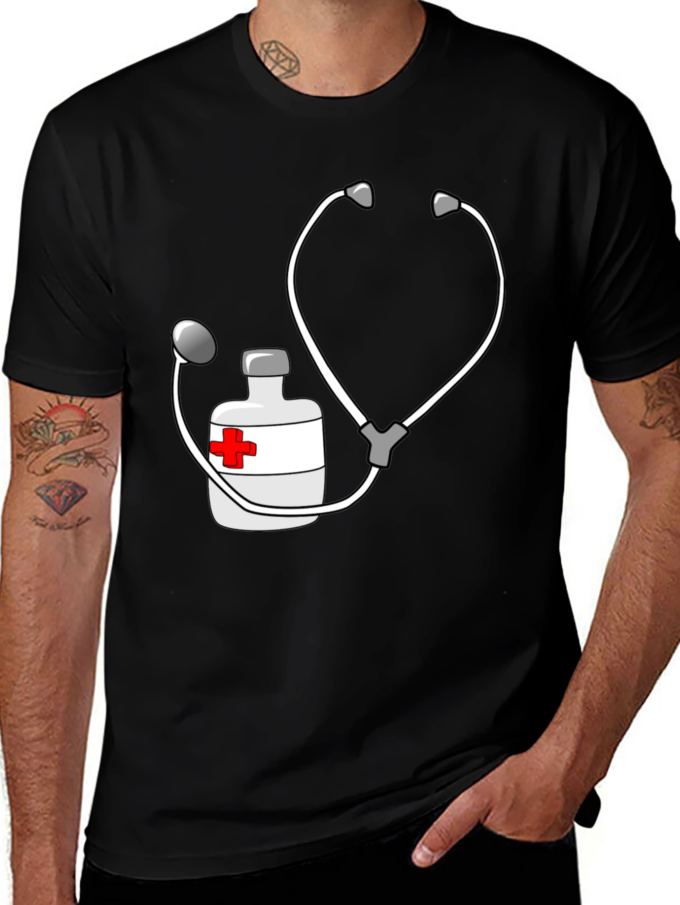 Variant 20 of Doctor Graphic T-Shirt - Stethoscope Design