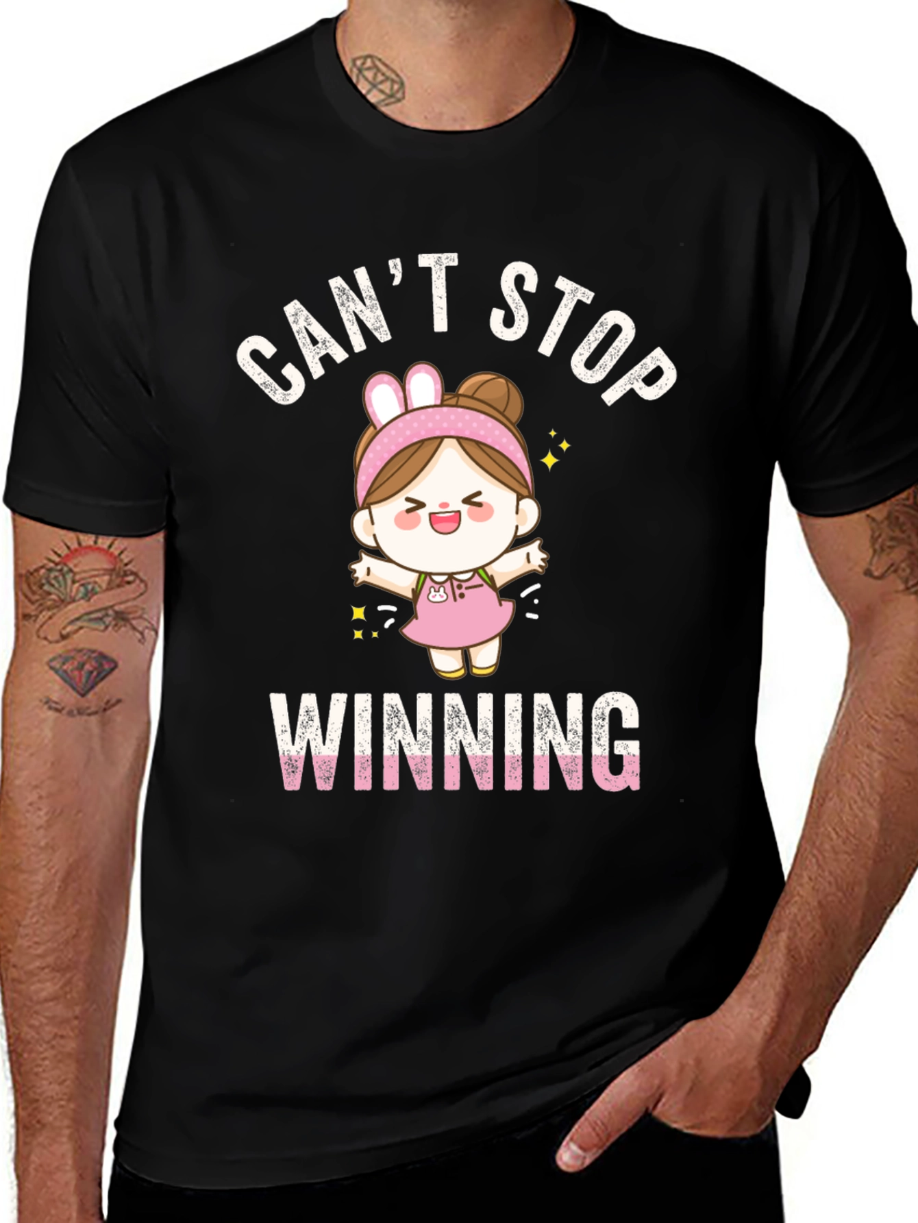 Variant 13 of Can't Stop Winning Black Graphic Tee