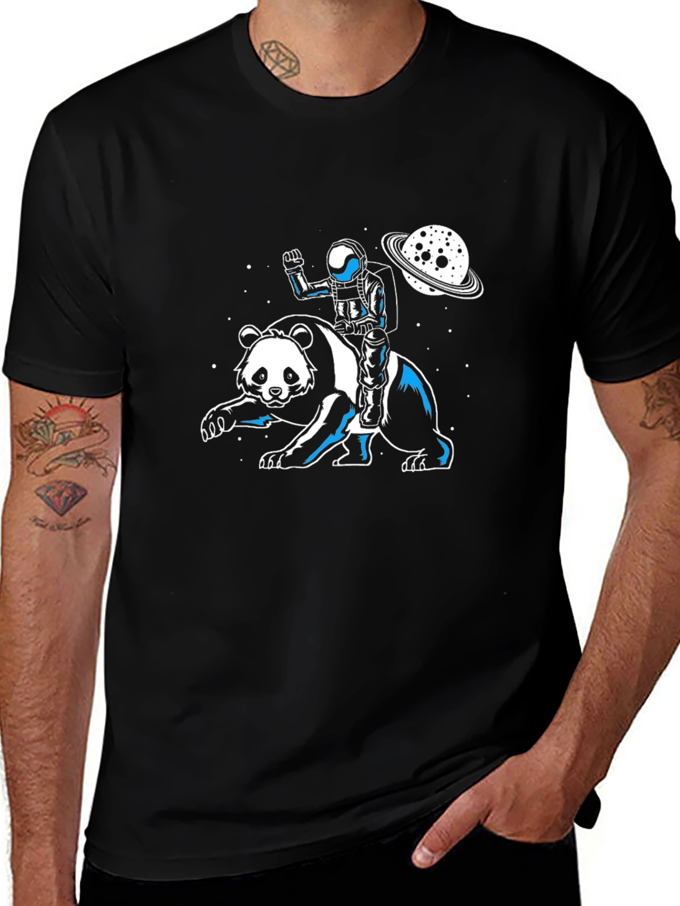 Variant 7 of Astronaut Panda Graphic Tee - Space Adventure Shirt