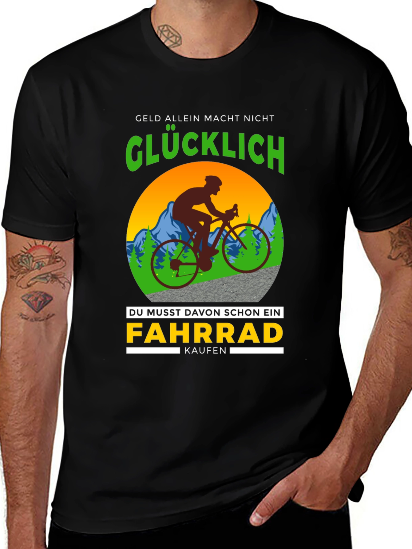 Variant 7 of Funny Cycling T-Shirt - Geld Allein Macht Nicht Glucklich