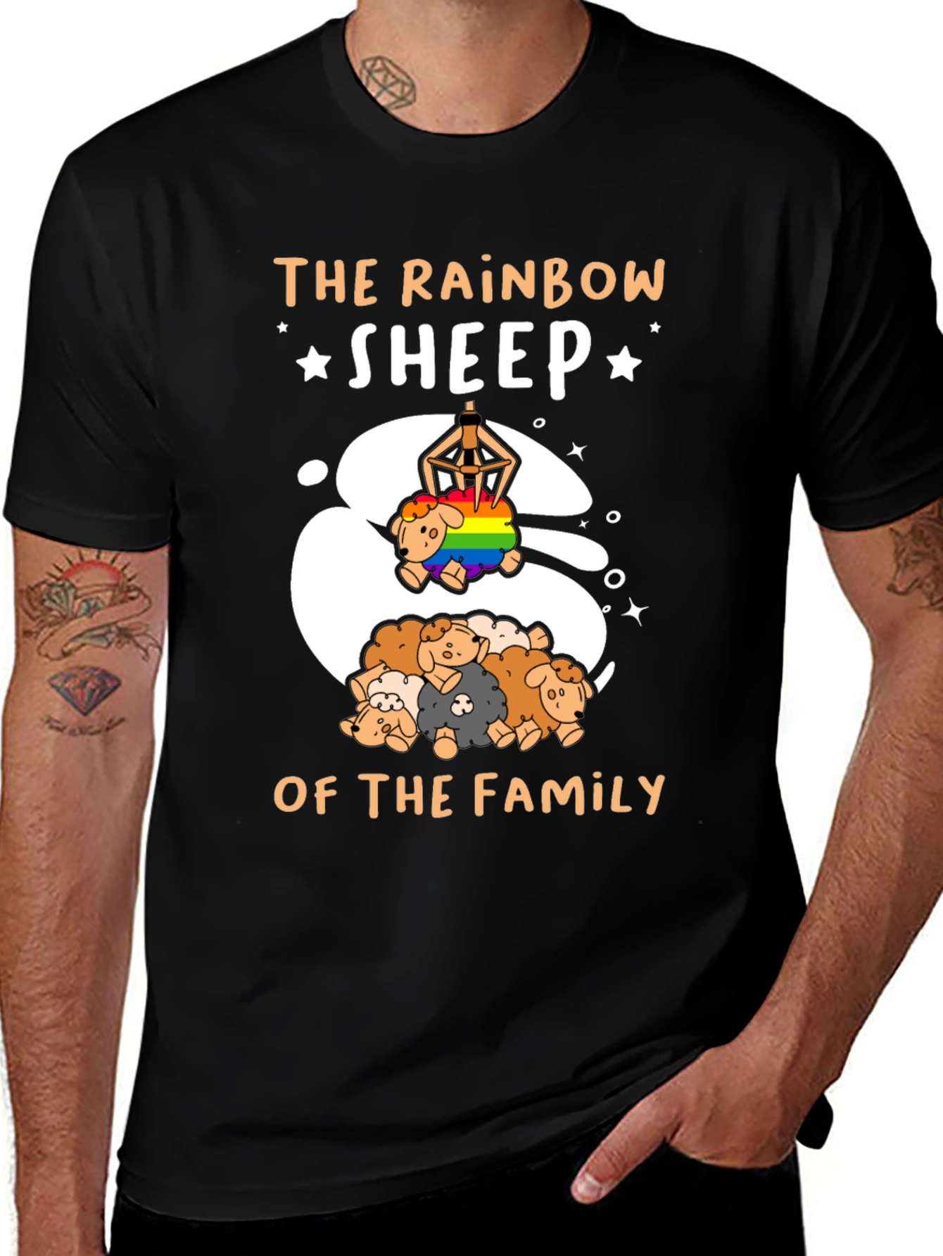 Variant 18 of Rainbow Sheep of the Family Graphic Tee