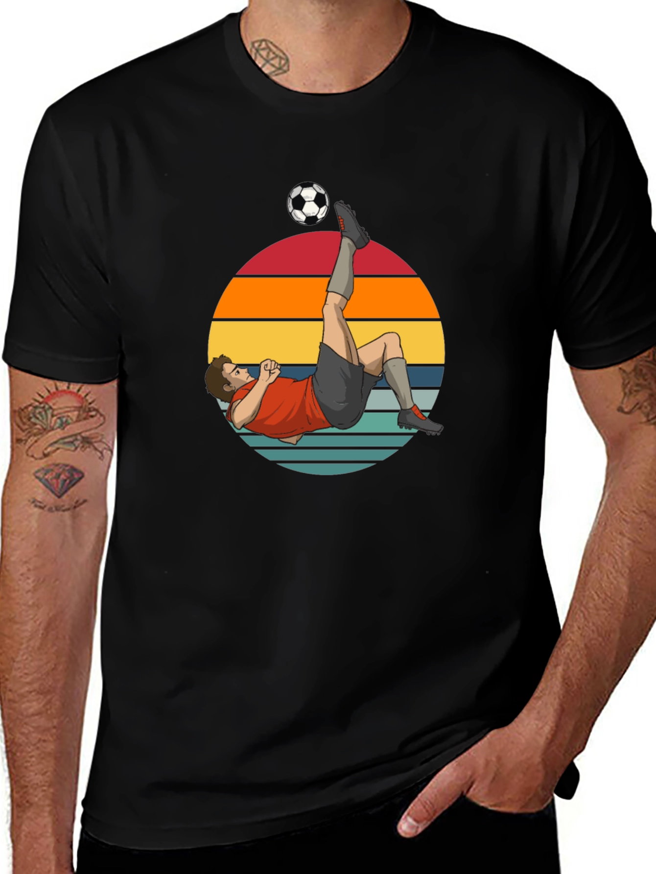 Variant 13 of Soccer Kick Graphic Tee - Retro Style