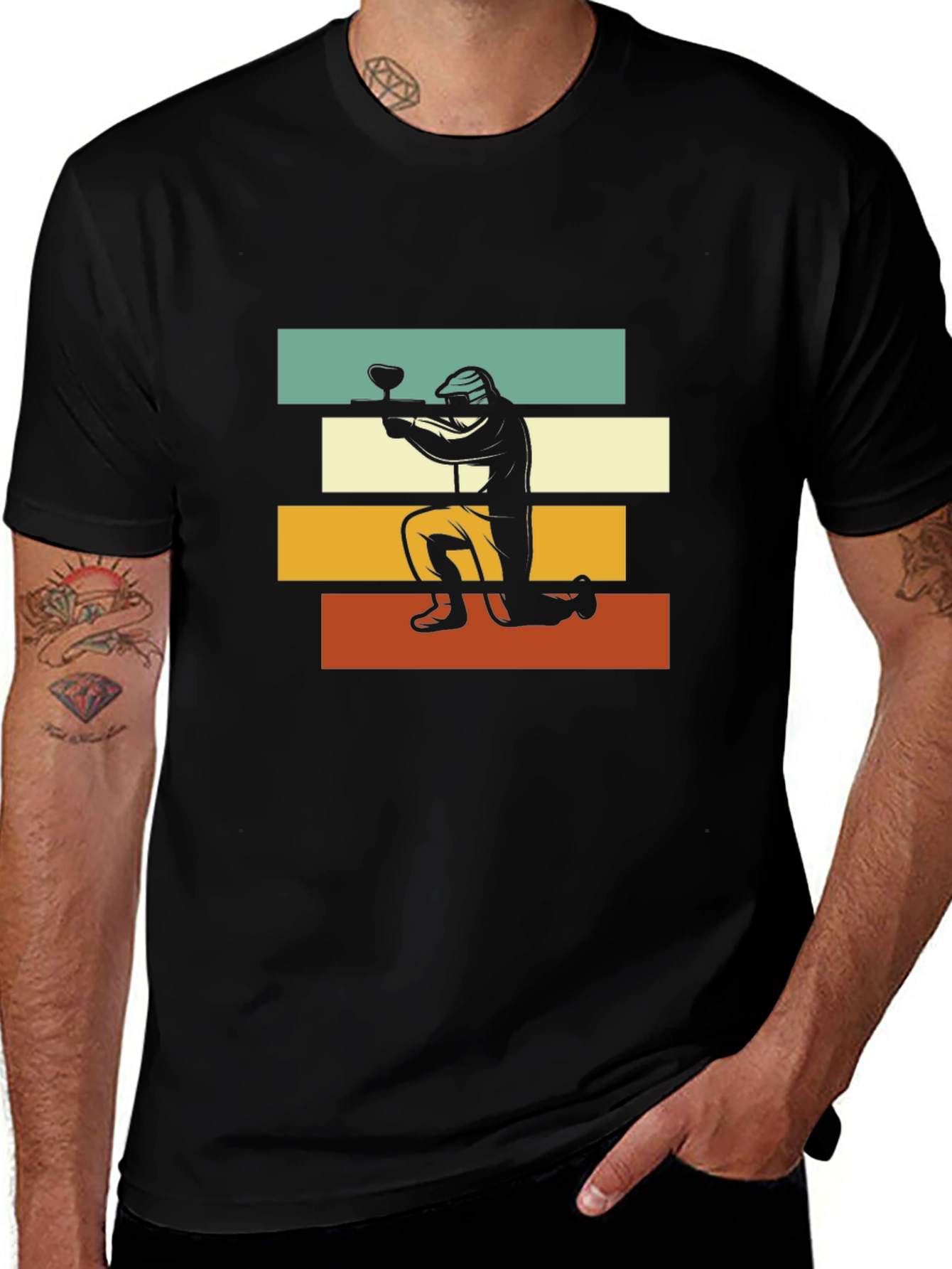 Variant 17 of Paintball Player Retro Style Graphic Tee