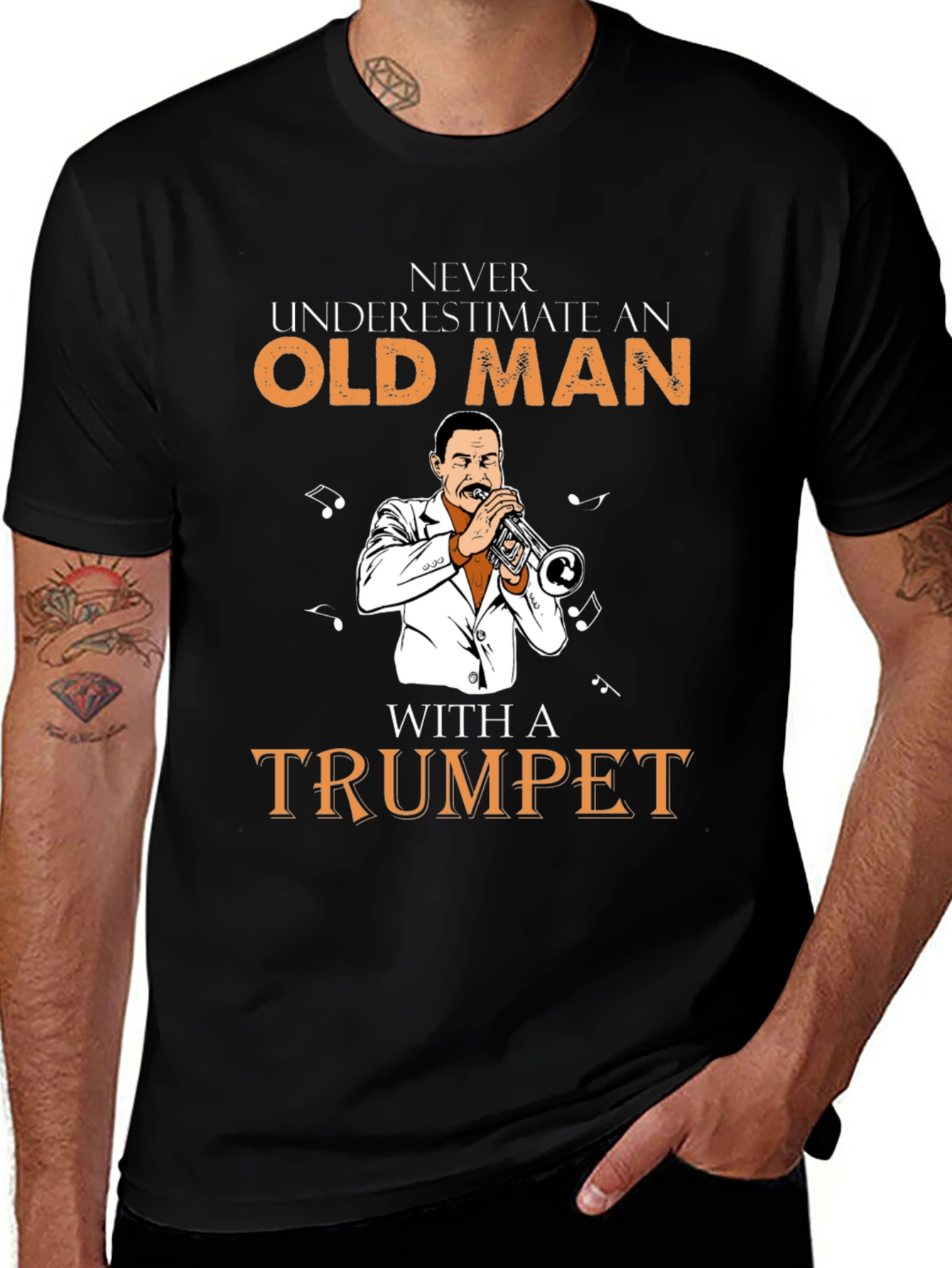 Variant 7 of Never Underestimate Old Man with Trumpet T-Shirt