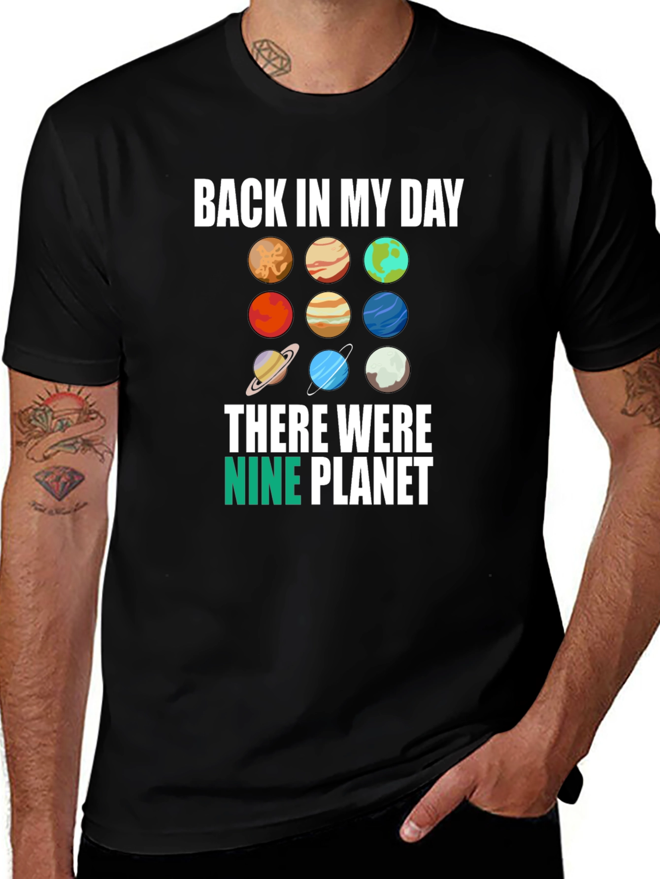 Variant 5 of Back in My Day Nine Planets Graphic Tee