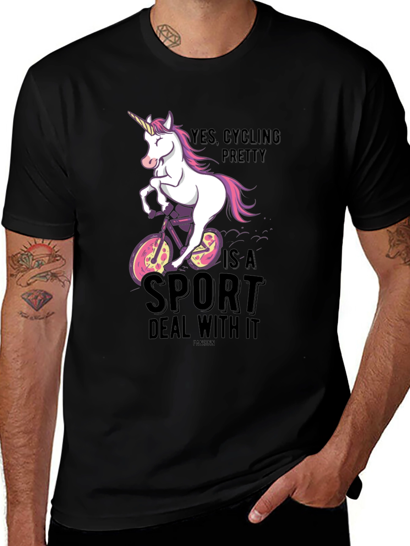 Variant 27 of Cycling Unicorn T-Shirt - Yes Cycling Pretty Is A Sport