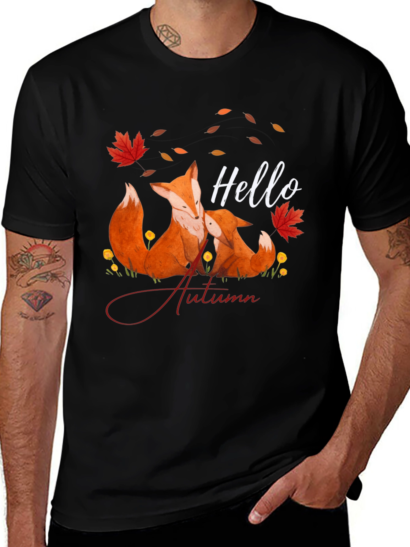Variant 22 of Hello Autumn Fox Graphic Tee - Unisex