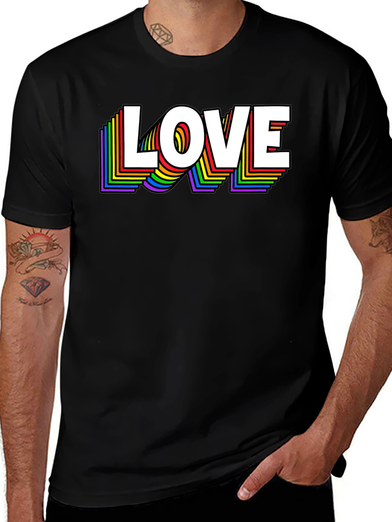 Variant 20 of Rainbow Love T-Shirt - Pride Apparel