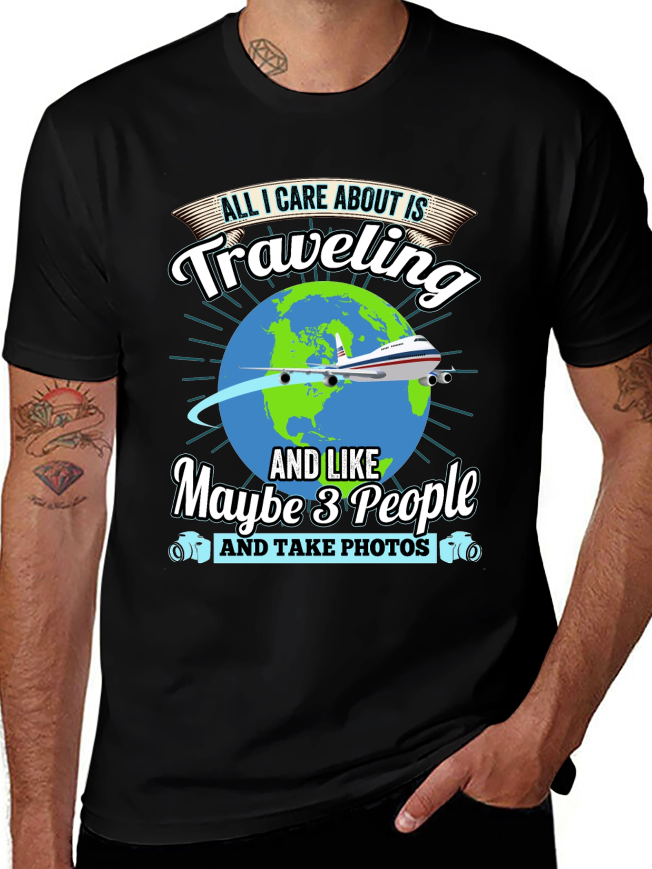 Variant 3 of Traveling Lover Black T-Shirt
