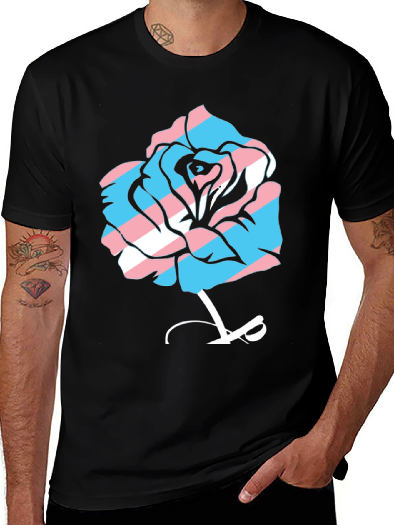 Variant 7 of Transgender Pride Rose Graphic Tee
