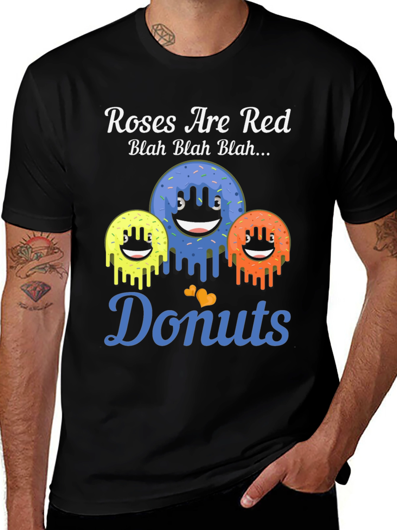 Variant 25 of Roses are Red Donuts Graphic T-Shirt