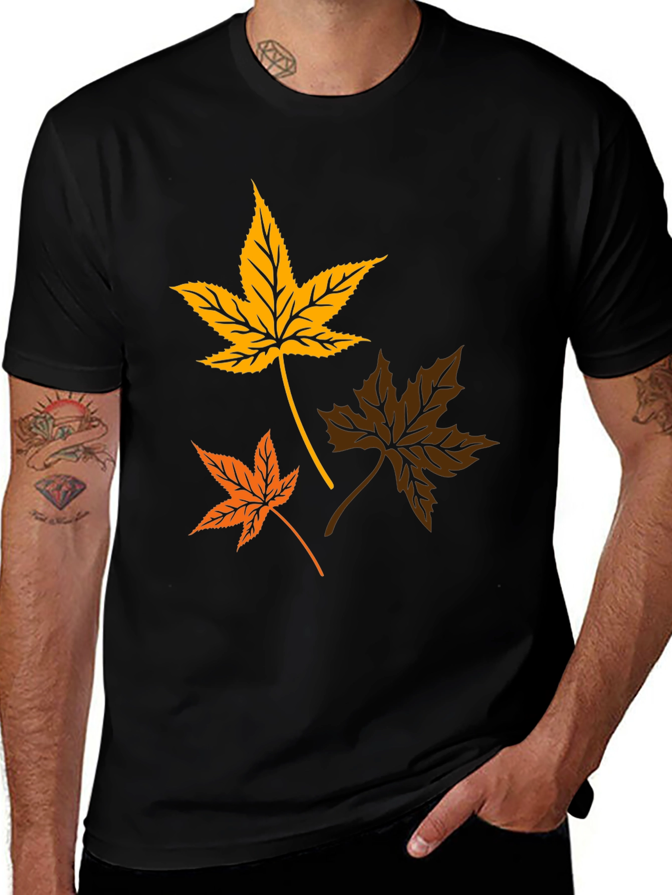 Variant 8 of Autumn Leaves Graphic T-Shirt - Stylish Fall Apparel