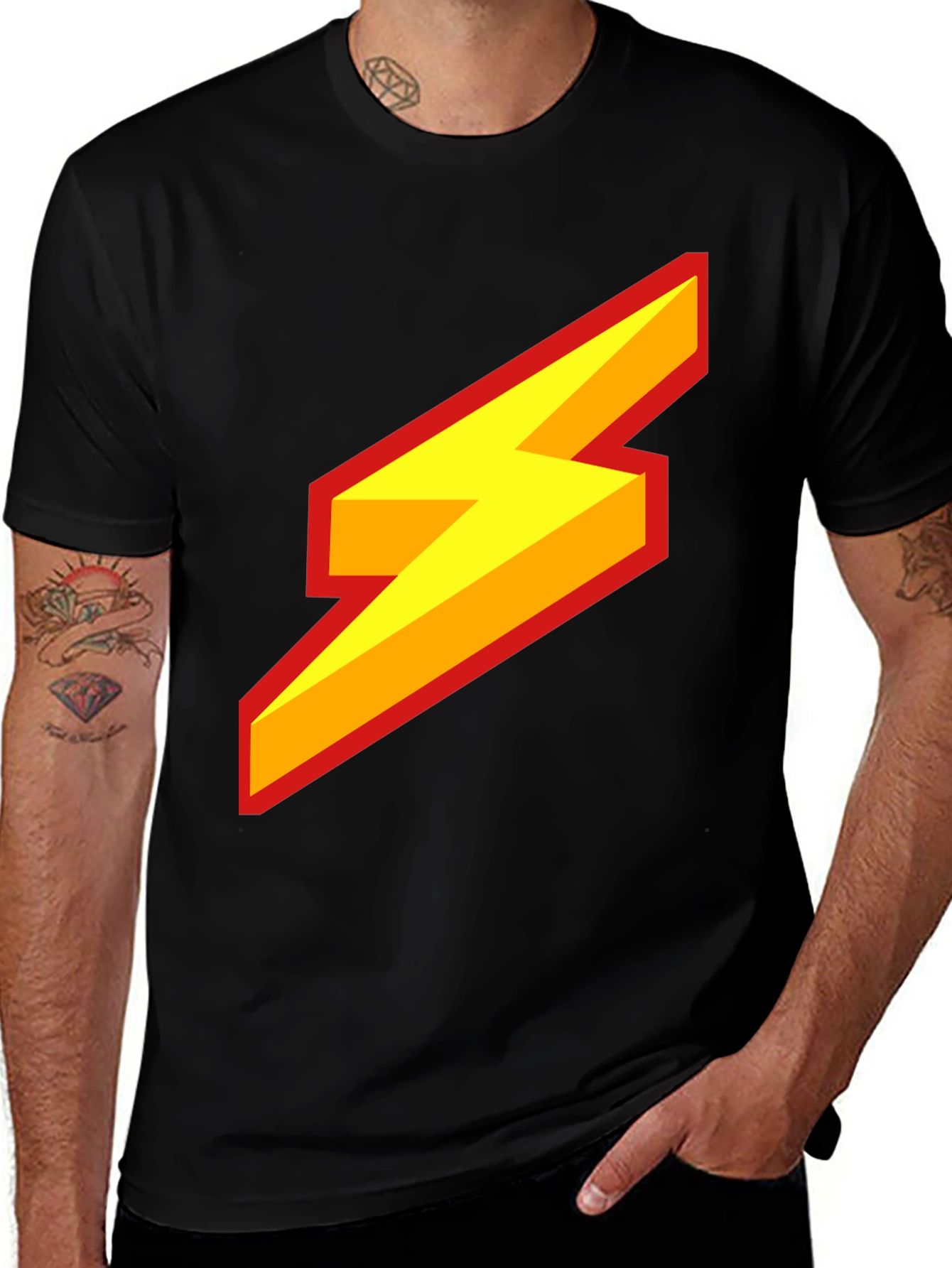 Variant 13 of Lightning Bolt Graphic Tee - Bold Style