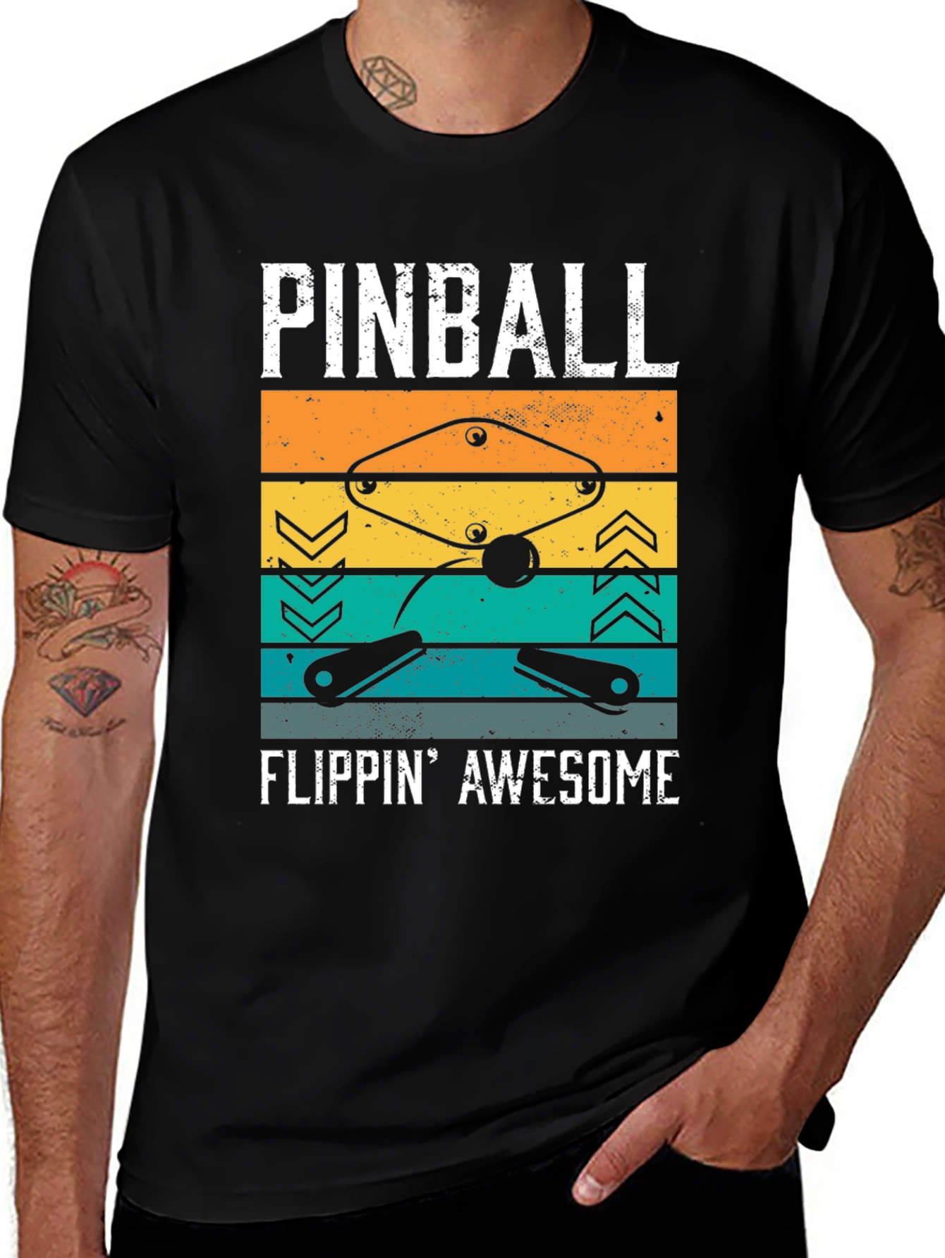 Black Pinball Flippin' Awesome Graphic Tee main image