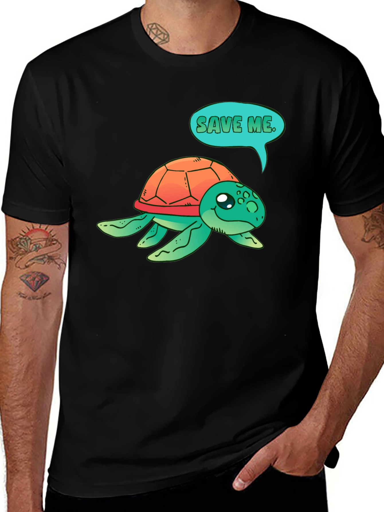 Variant 23 of Save the Turtle T-Shirt - Black