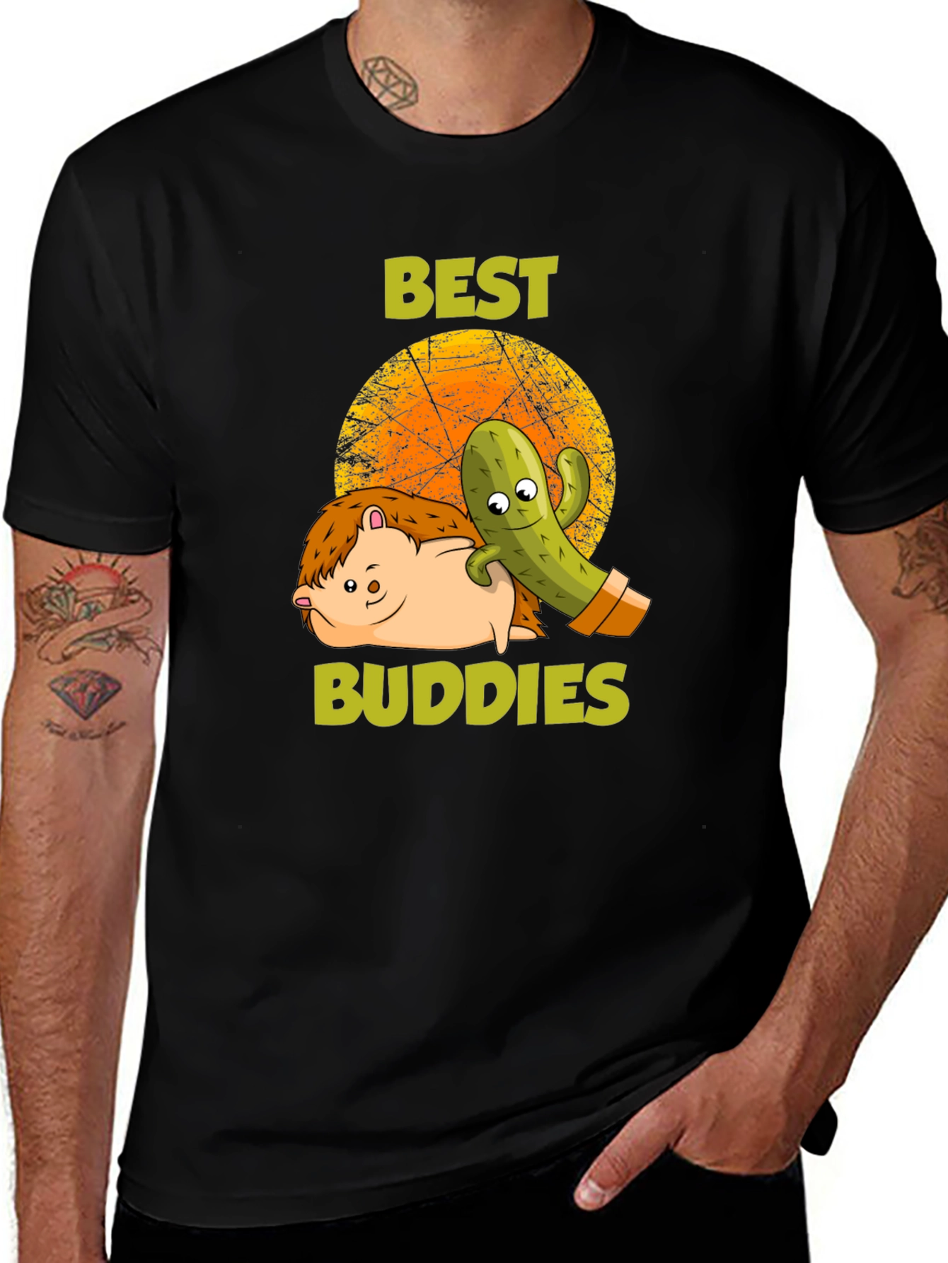 Variant 19 of Best Buddies T-Shirt: Hedgehog & Cactus Graphic Tee