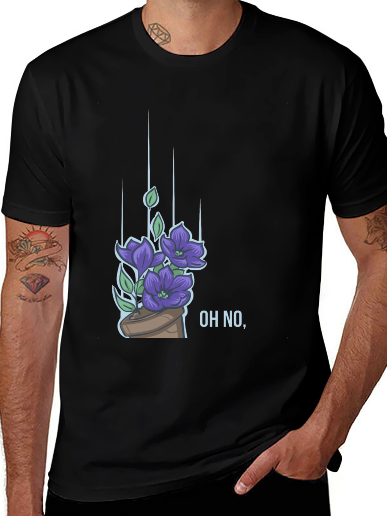 Variant 22 of Oh No! Floral Graphic T-Shirt - Unique Design