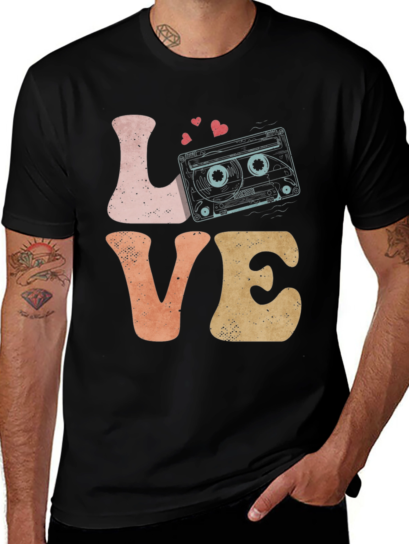 Variant 19 of Retro Music Love T-Shirt - Vintage Cassette Tape Design