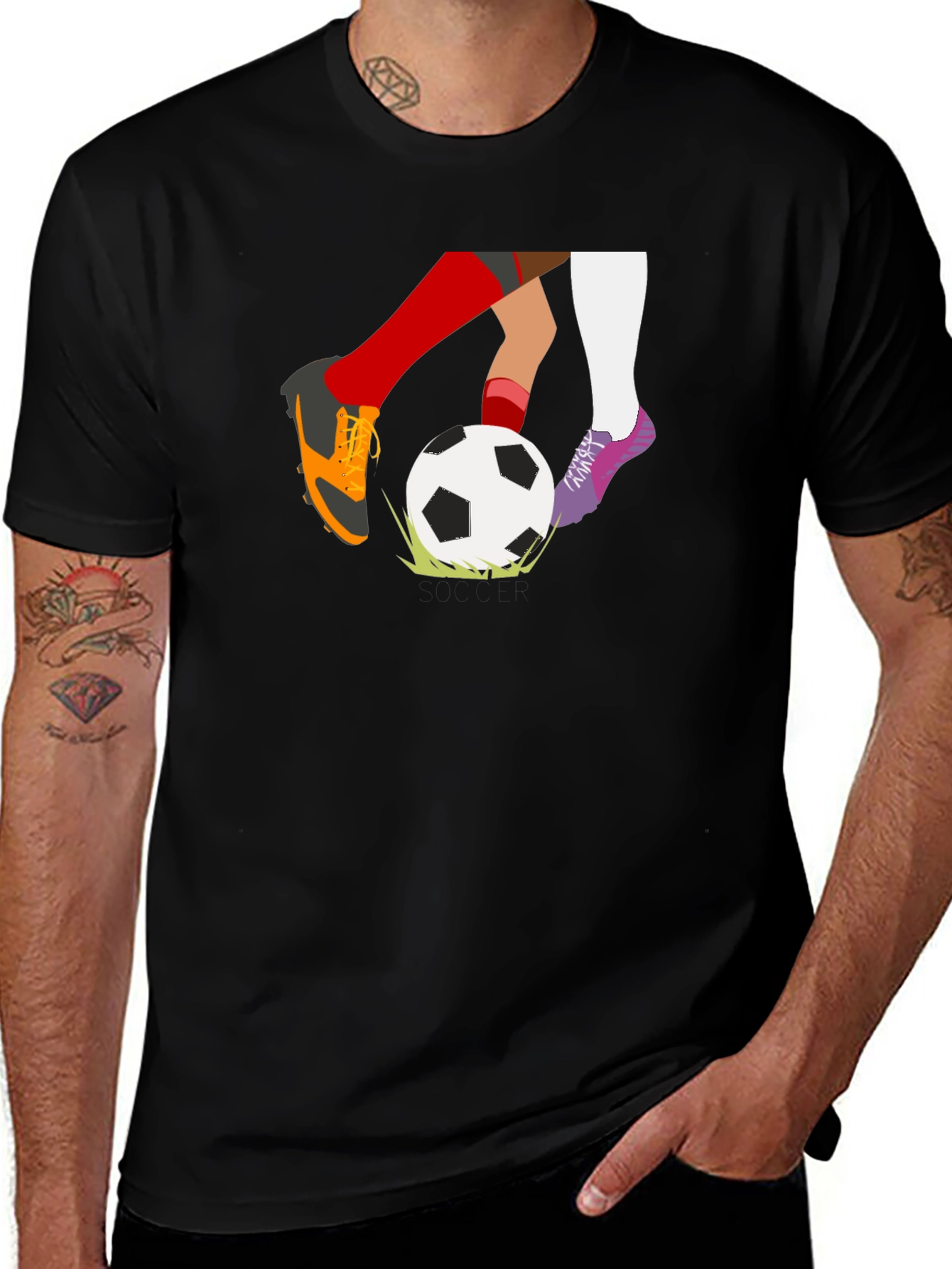Variant 30 of Soccer Ball Graphic Tee - Unisex Black T-Shirt