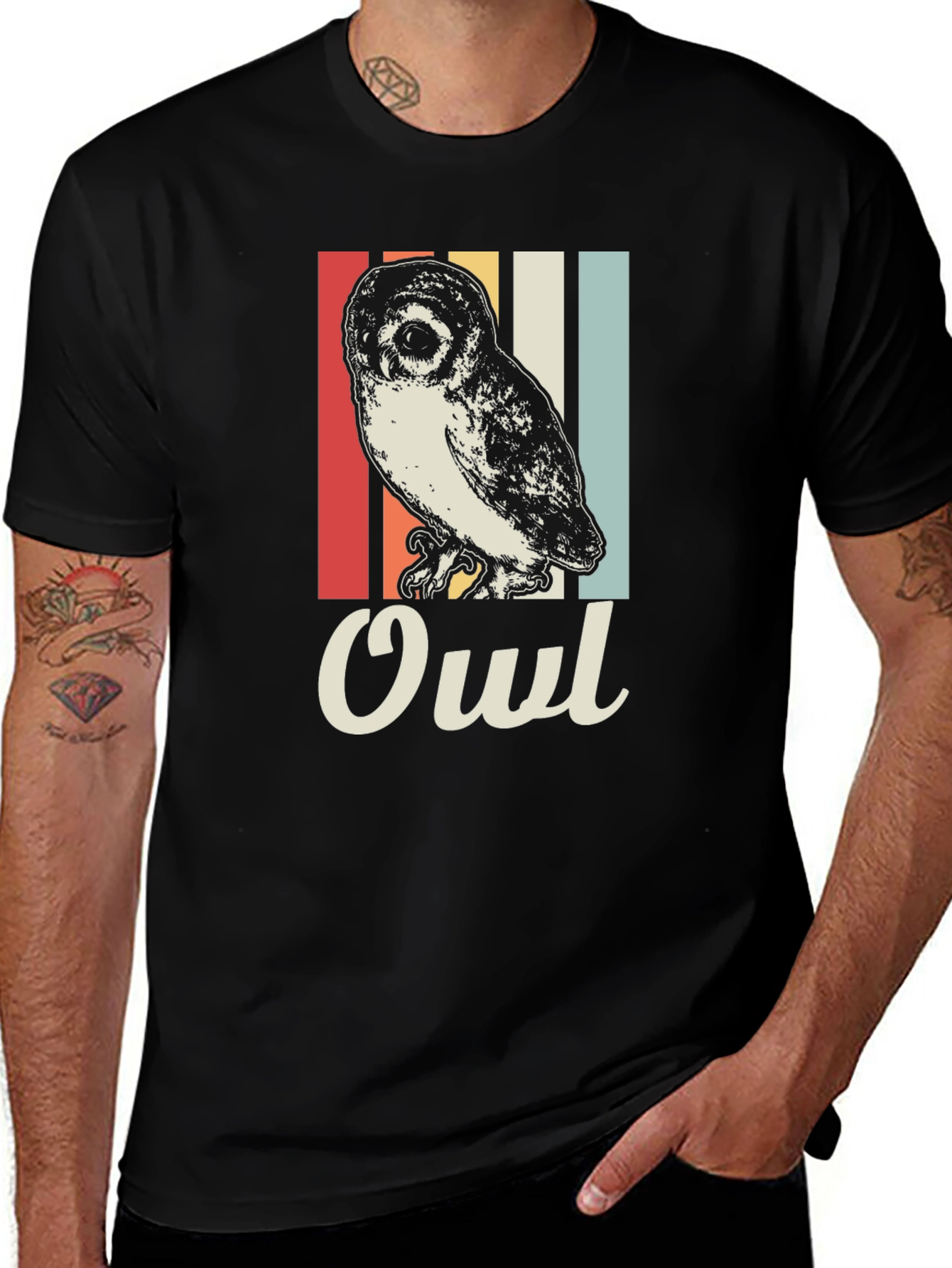 Variant 12 of Retro Owl T-Shirt - Bird Lover Tee