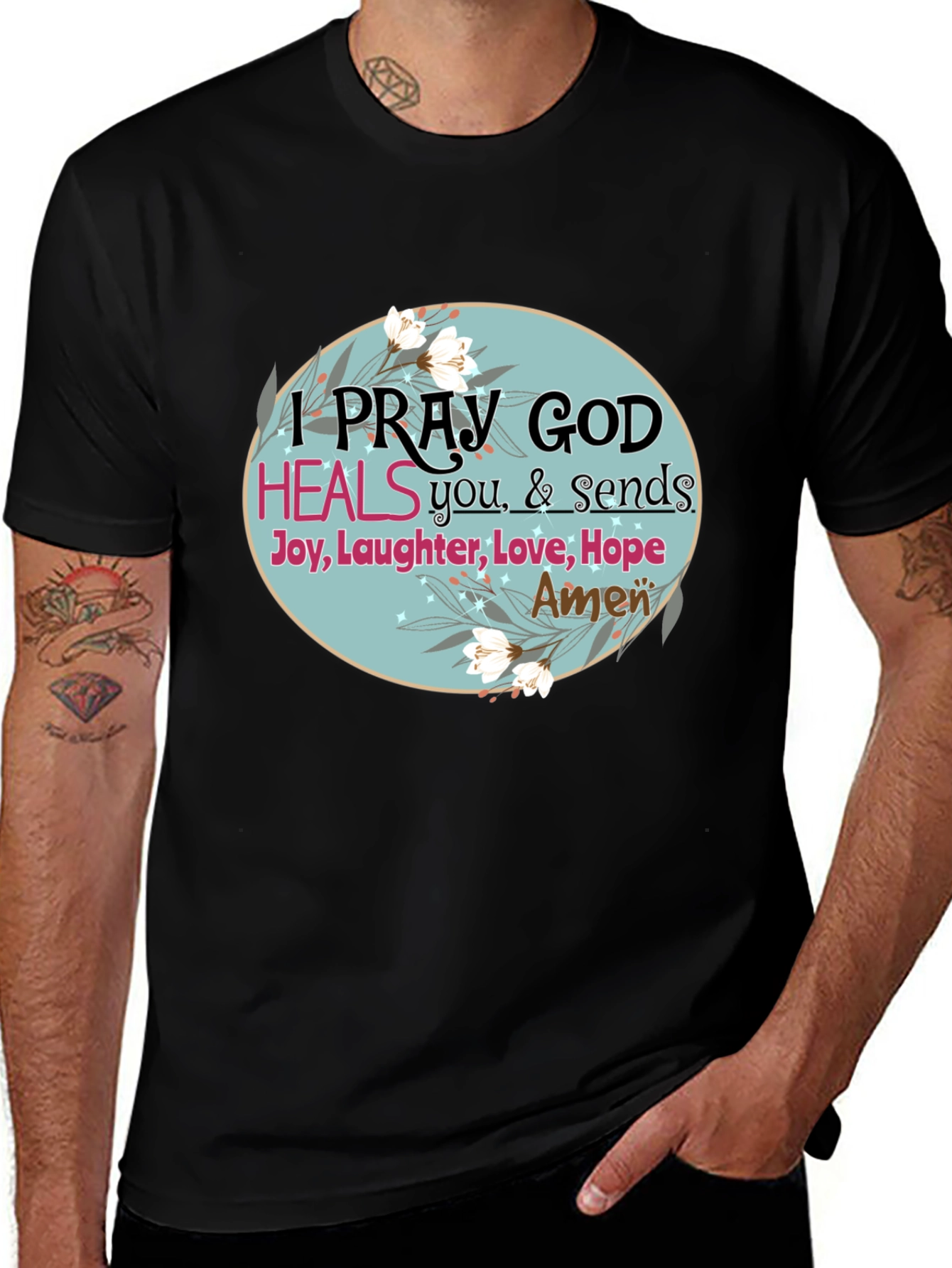 Variant 13 of Pray God Heals Graphic T-Shirt