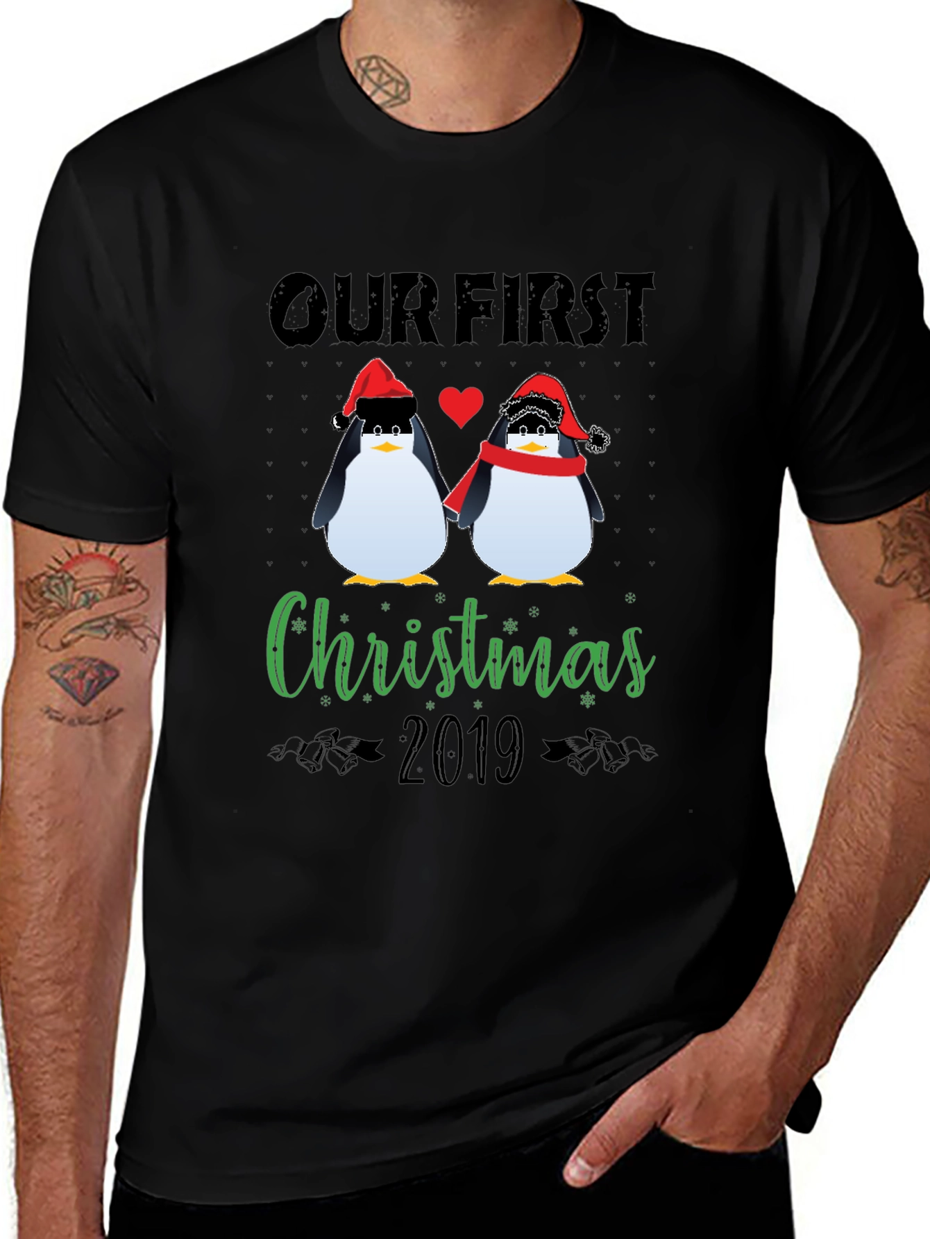 Our First Christmas 2019 Penguin Graphic Tee