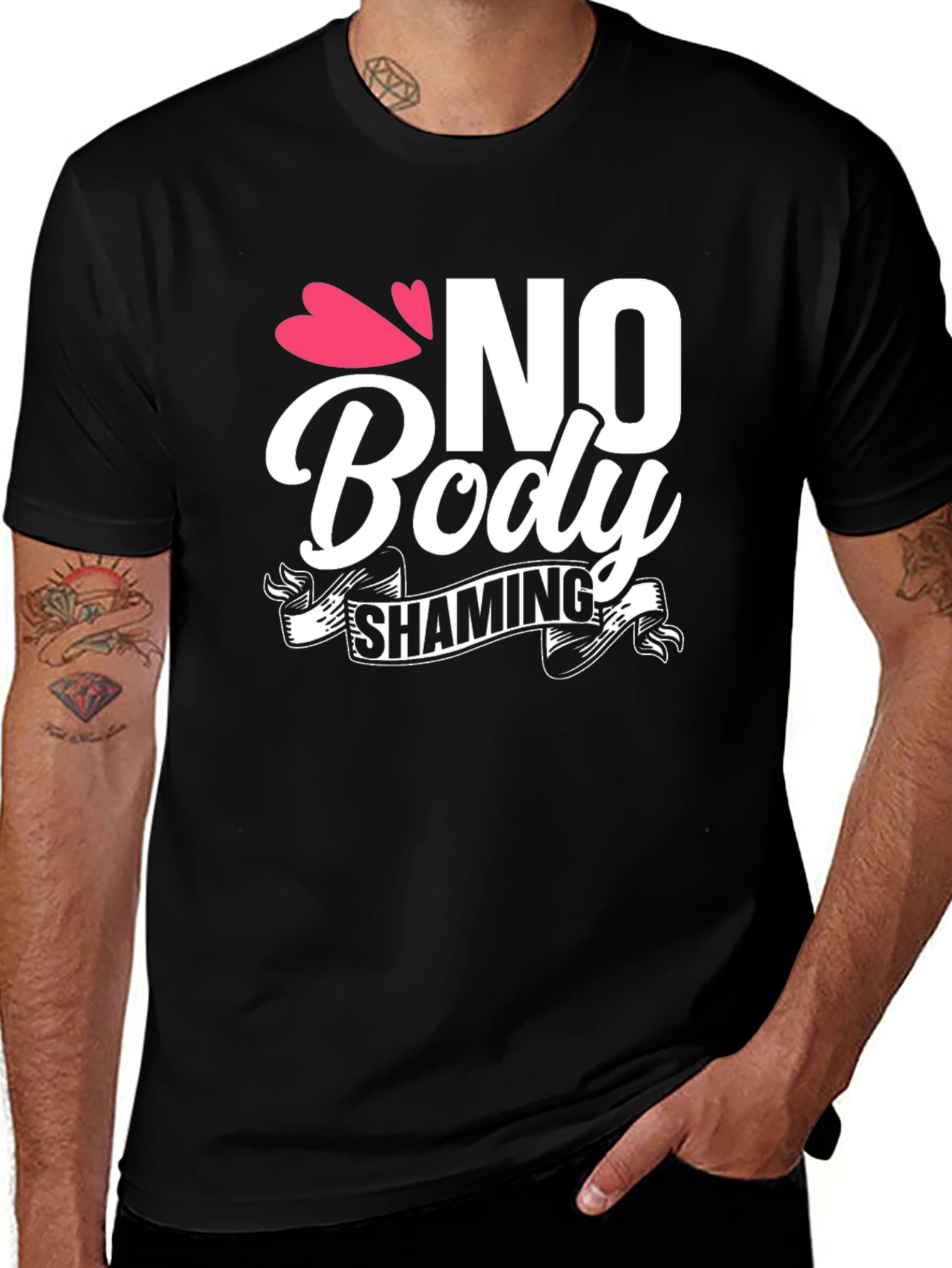 Variant 27 of No Body Shaming Graphic Tee - Empowering Message