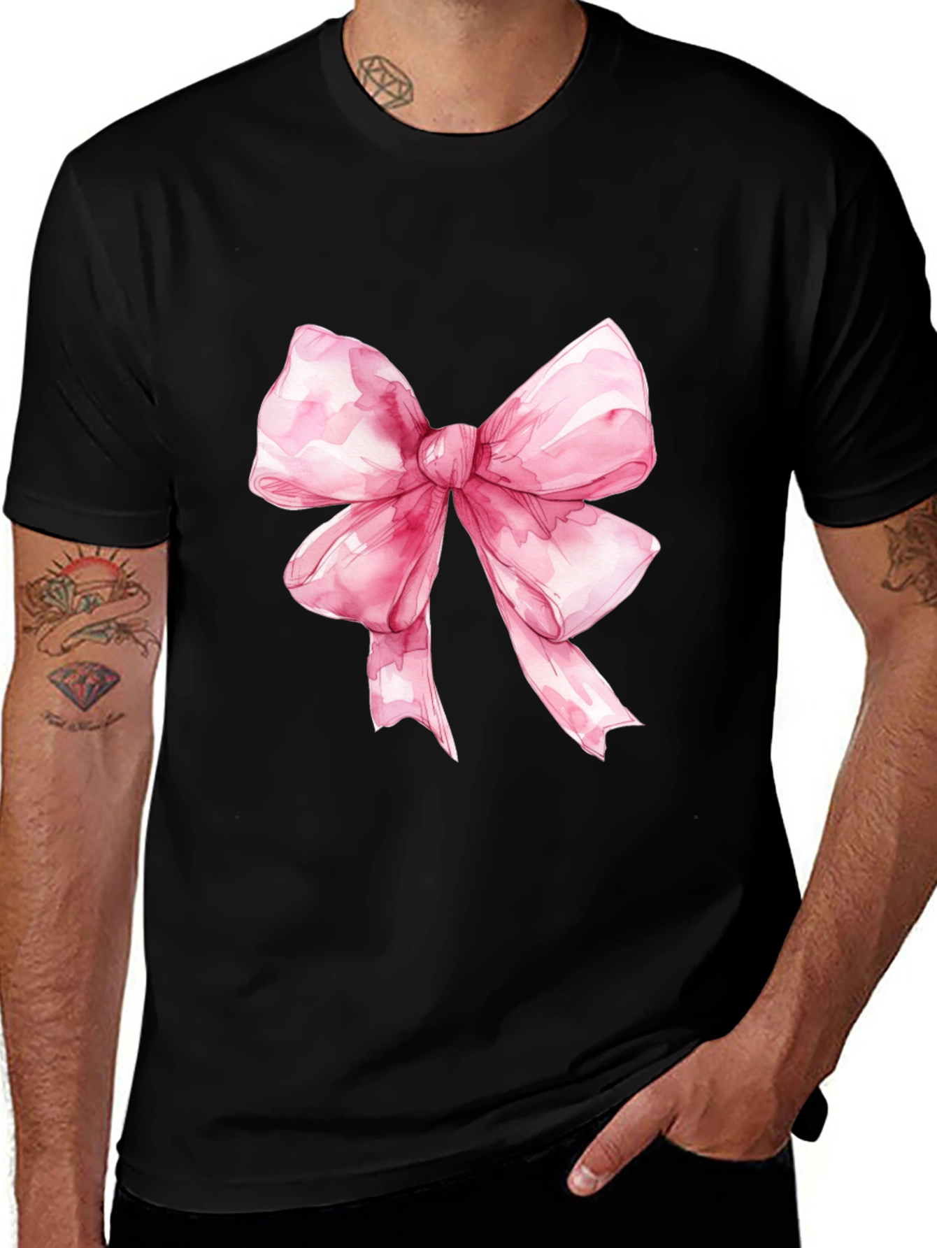 Variant 19 of Bow Print Black Tee