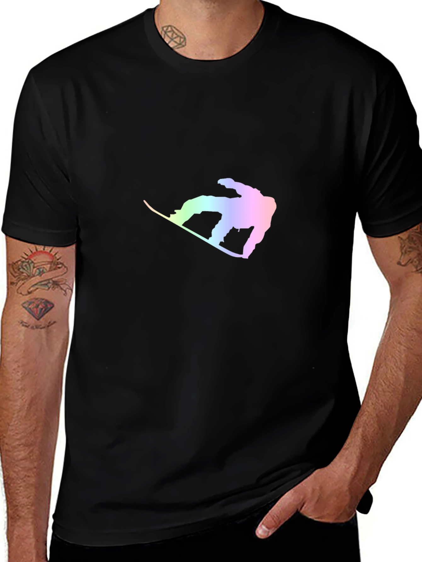 Variant 12 of Snowboarder Graphic Tee - Stylish Black T-Shirt