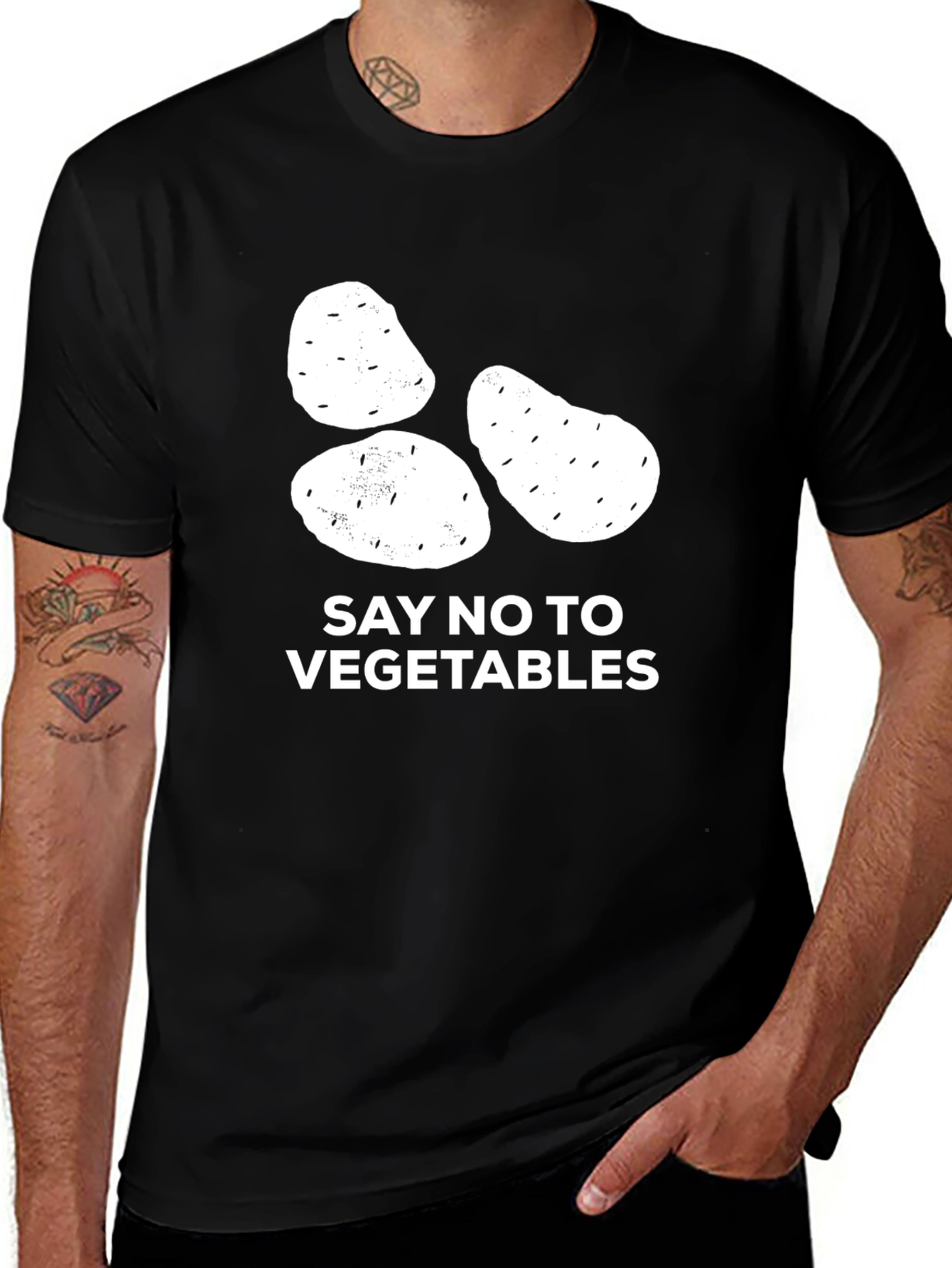 Variant 3 of Say No To Vegetables Black T-Shirt