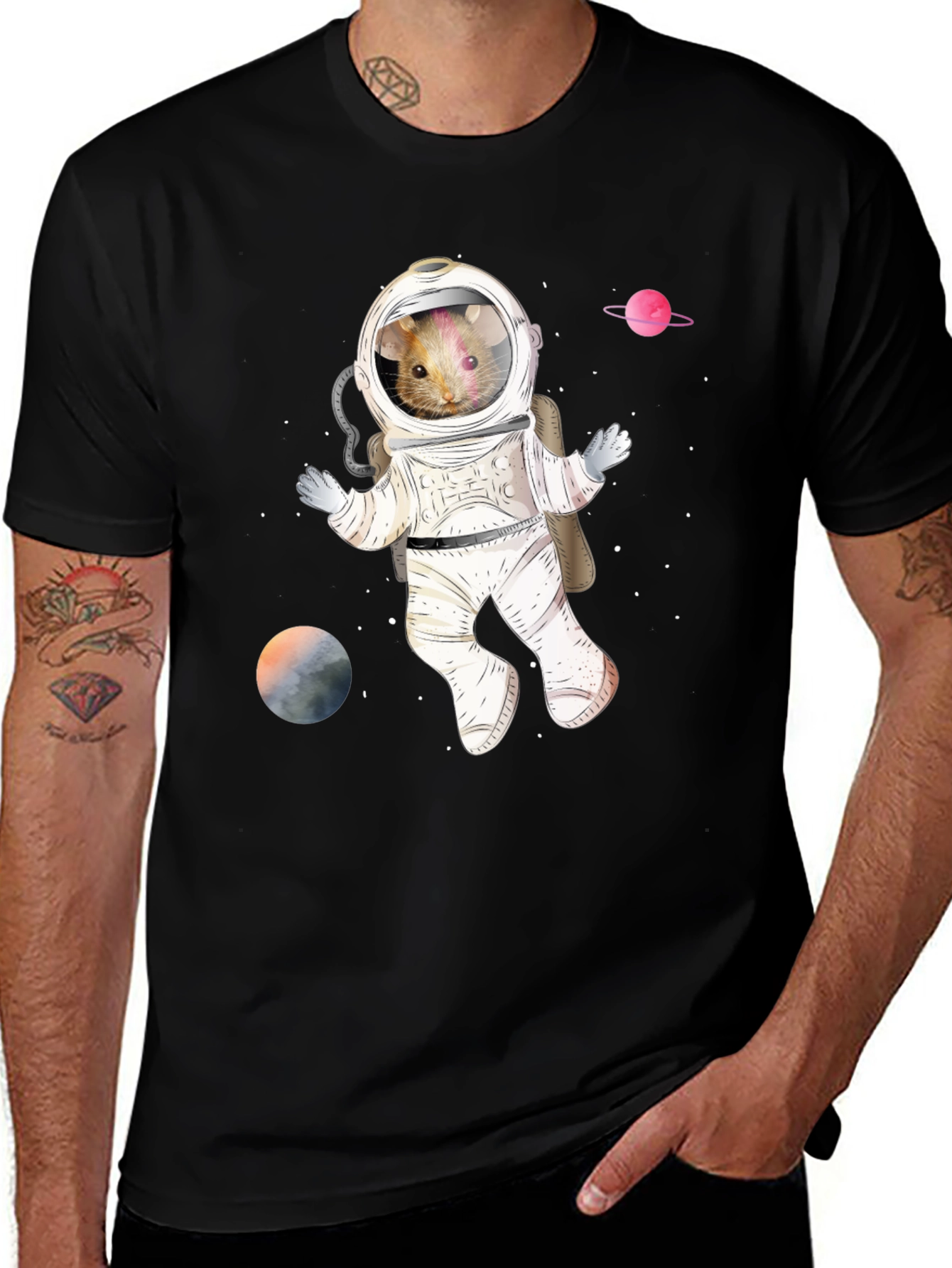 Variant 30 of Hamster Astronaut T-Shirt