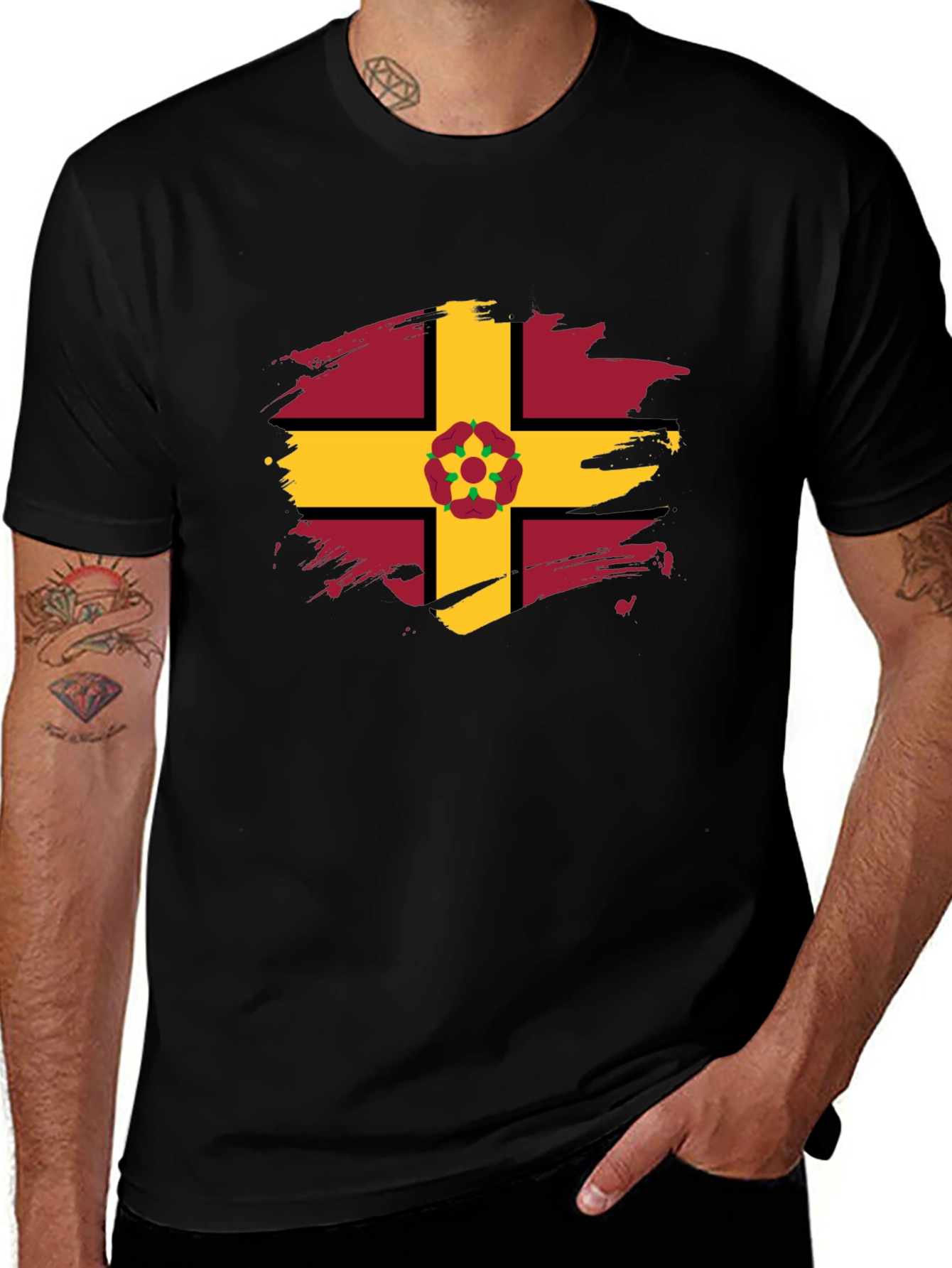 Northamptonshire Flag T-Shirt - Brush Style England County Pride