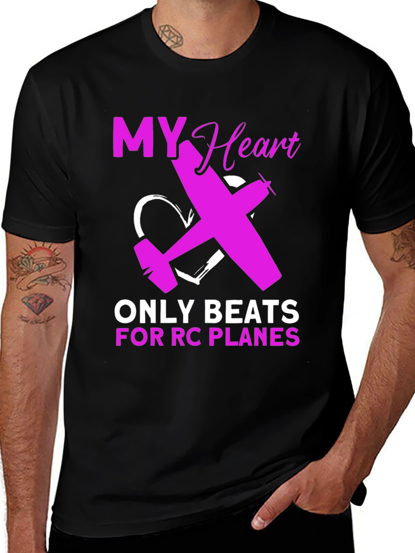RC Plane Lover T-Shirt - Heartbeat Design