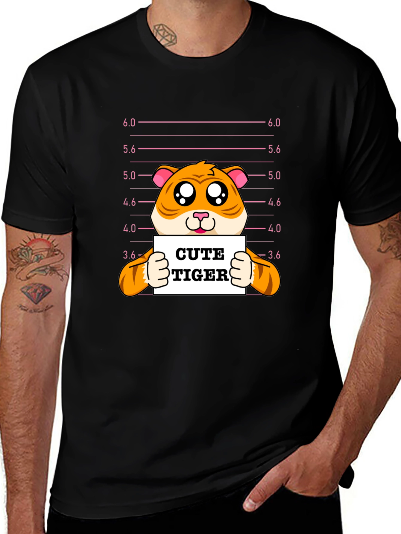 Variant 21 of Cute Tiger Mugshot Graphic Tee