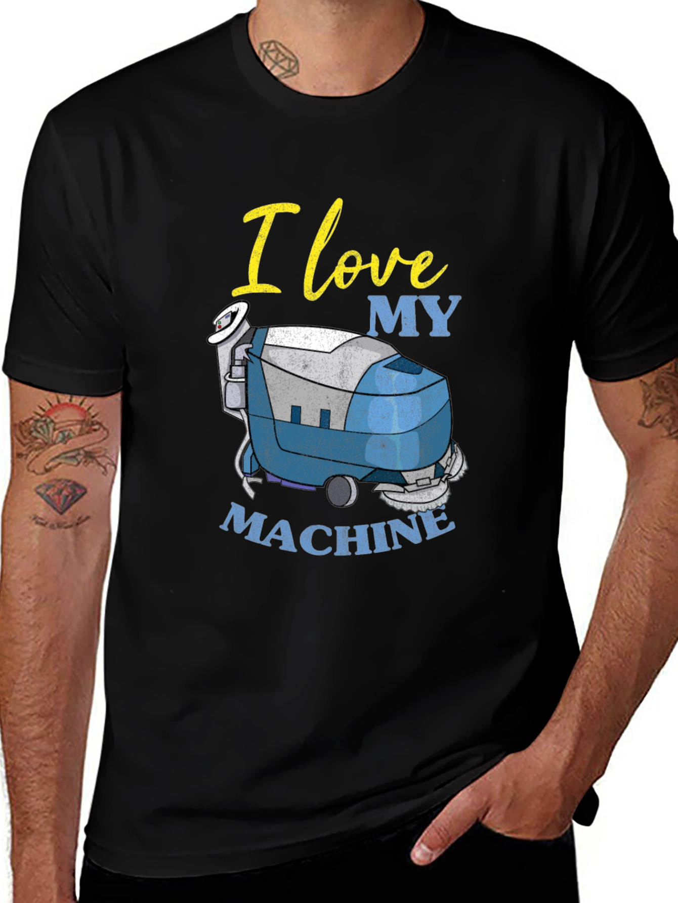 Variant 28 of I Love My Machine T-Shirt - Cleaning Crew Apparel