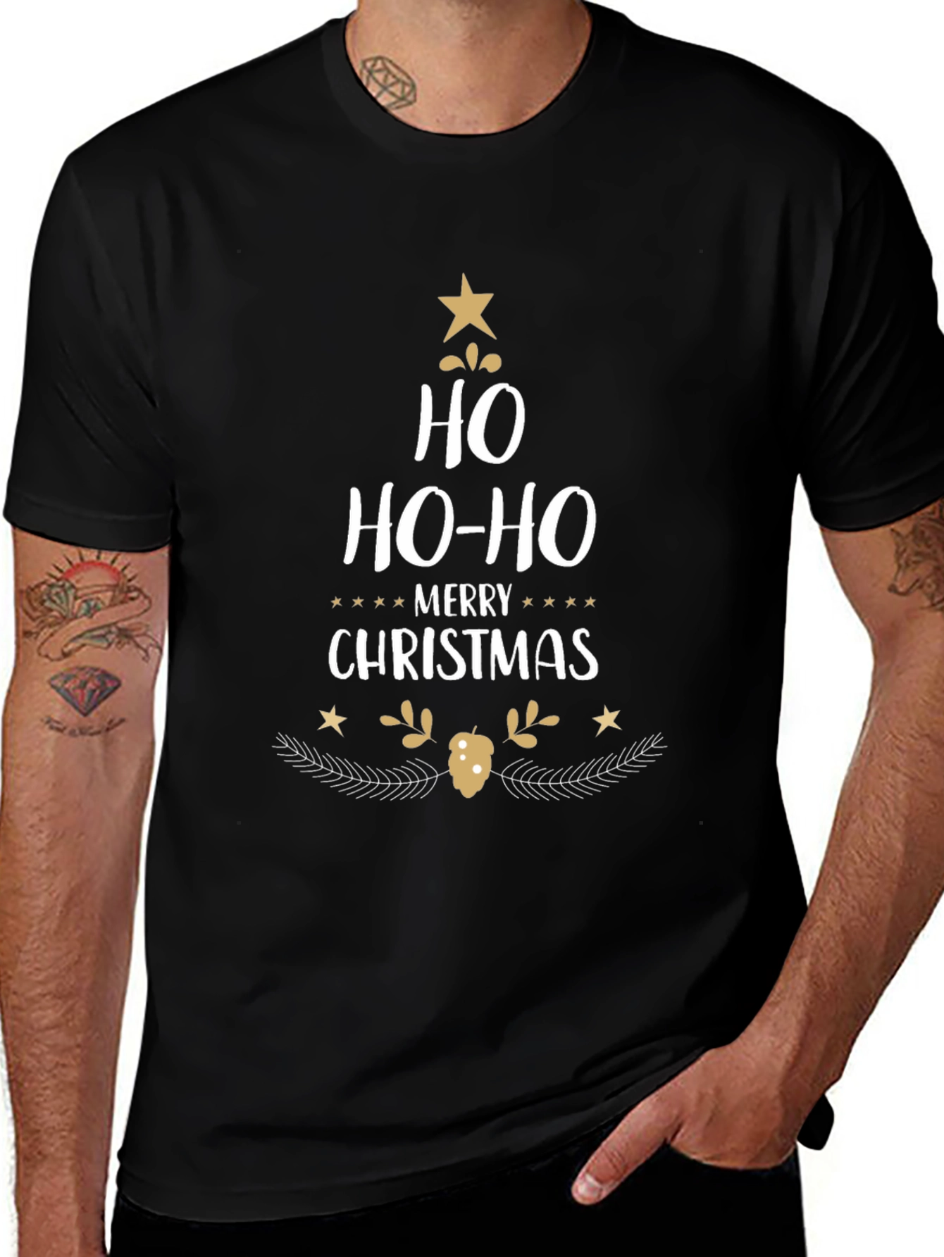 Festive Ho Ho Ho Christmas T-Shirt - Holiday Cheer!