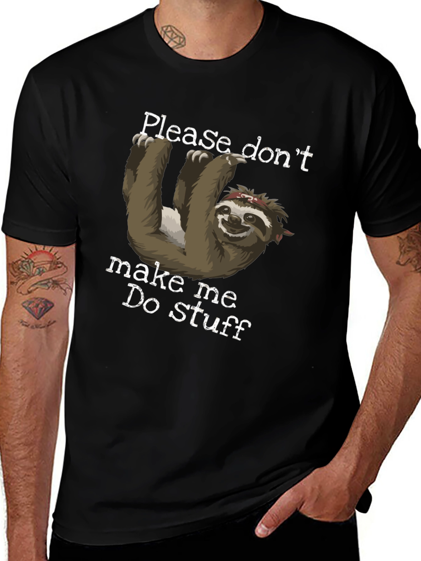 Variant 28 of Sloth Graphic Tee - Please Don't Make Me Do Stuff