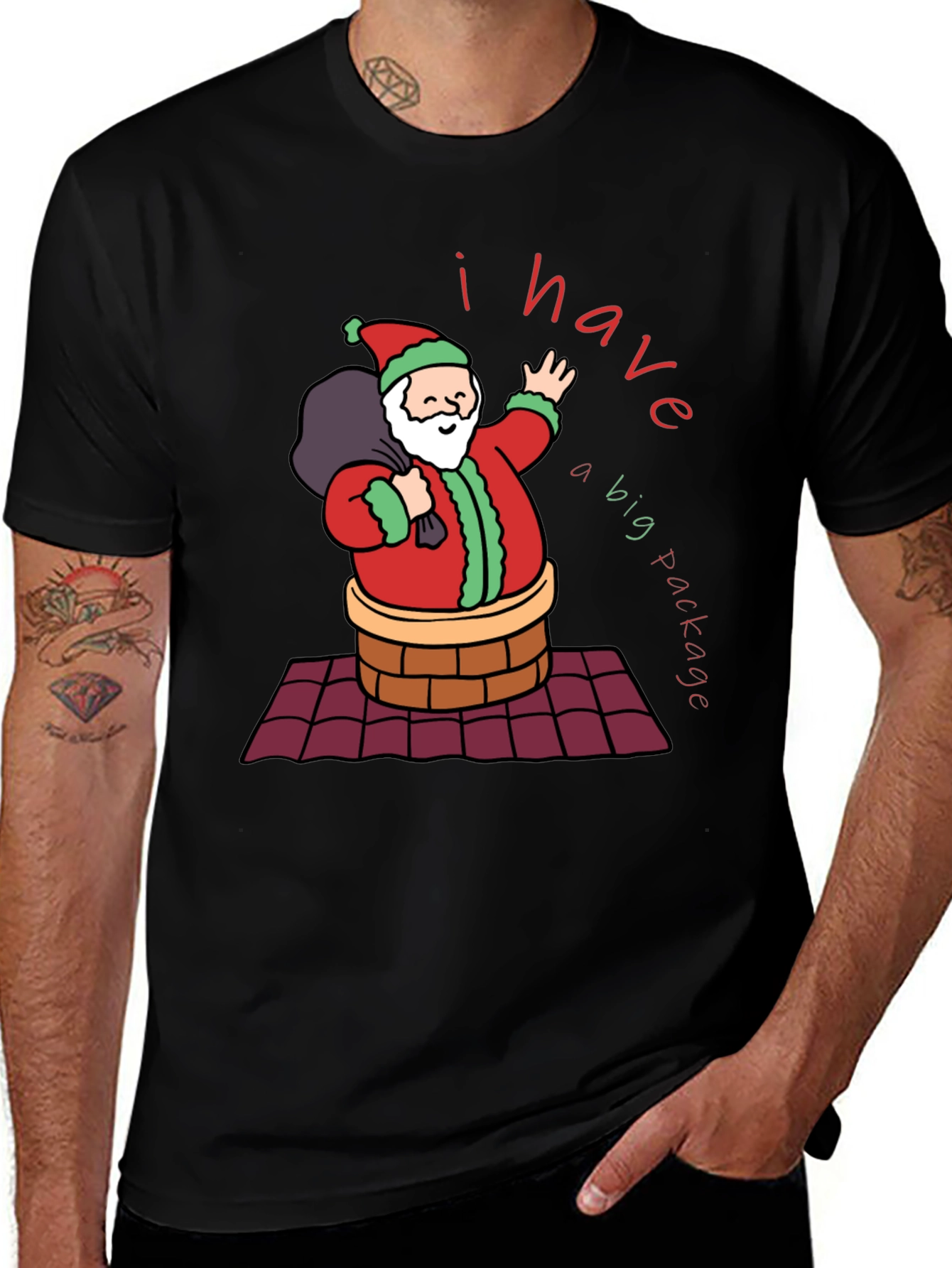 Funny Christmas Santa Big Package T-Shirt