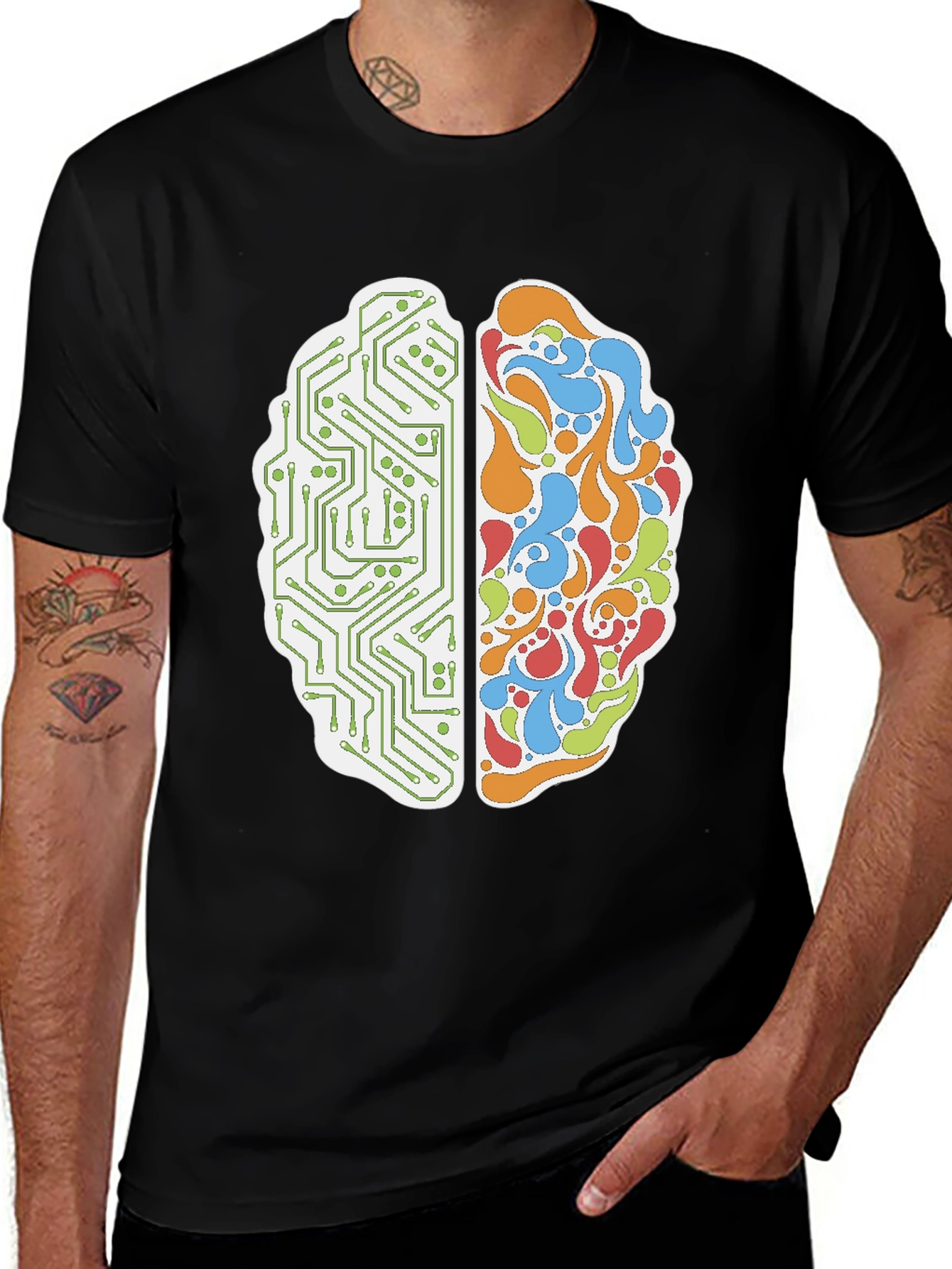 Variant 25 of Brain Circuitry T-Shirt - Left vs Right Brain