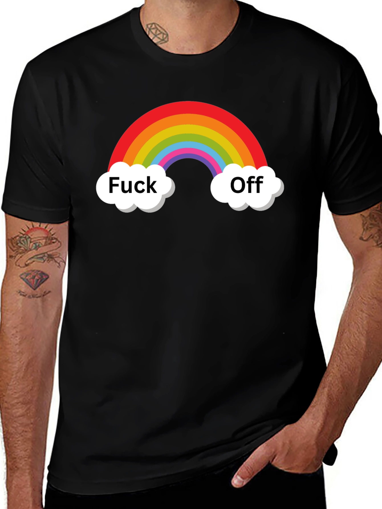 Variant 26 of Rainbow "Fuck Off" Graphic T-Shirt