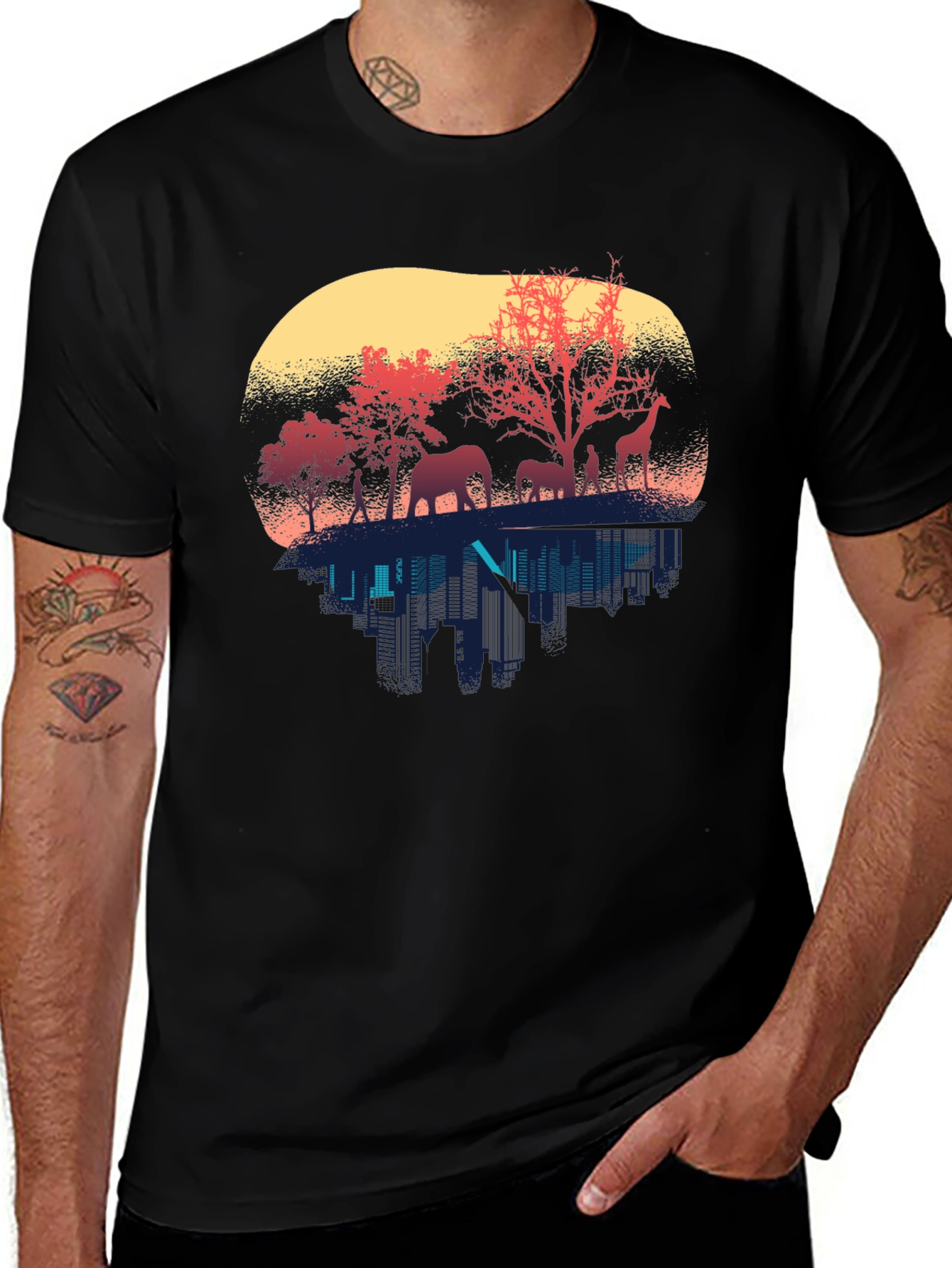 Variant 24 of Nature Cityscape Graphic Tee - Unique Design