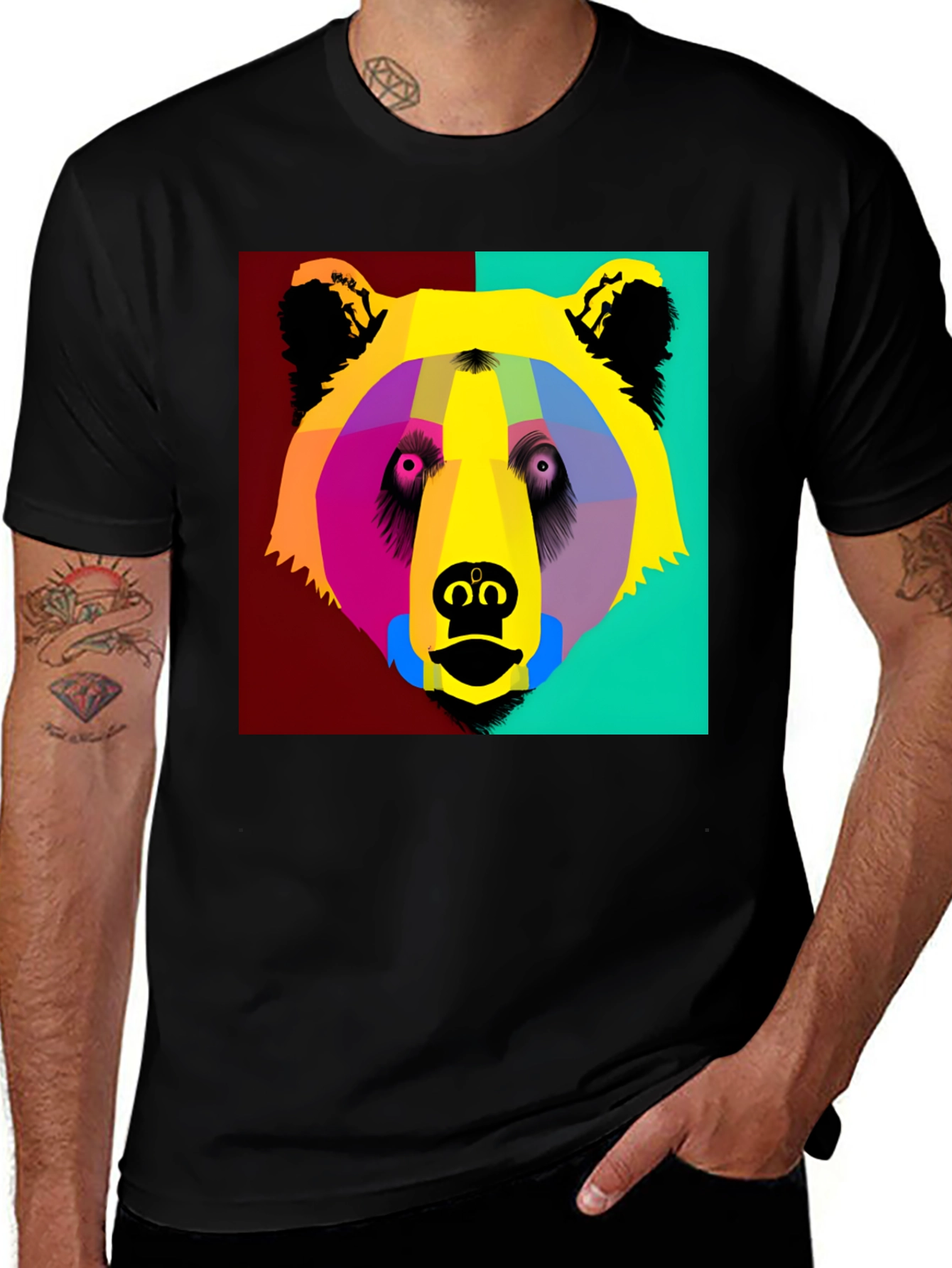 Variant 15 of Pop Art Bear Graphic T-Shirt - Modern Animal Tee